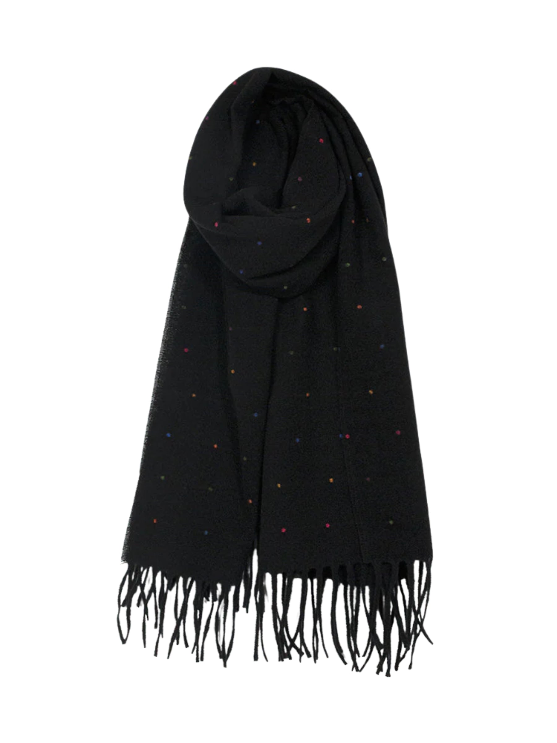 Foulard Chaud à Mini Pois - Noir
