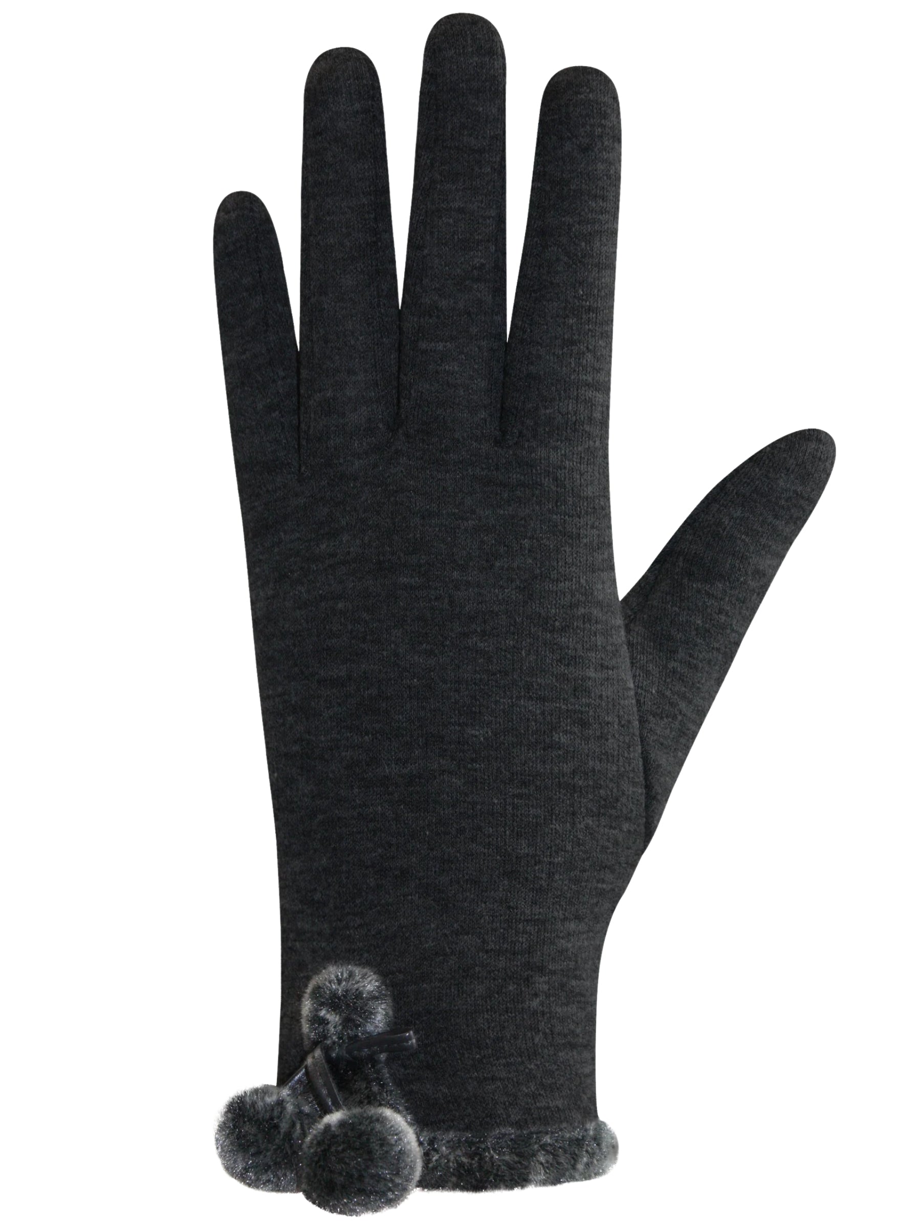 Gants Pom Pom - Noir