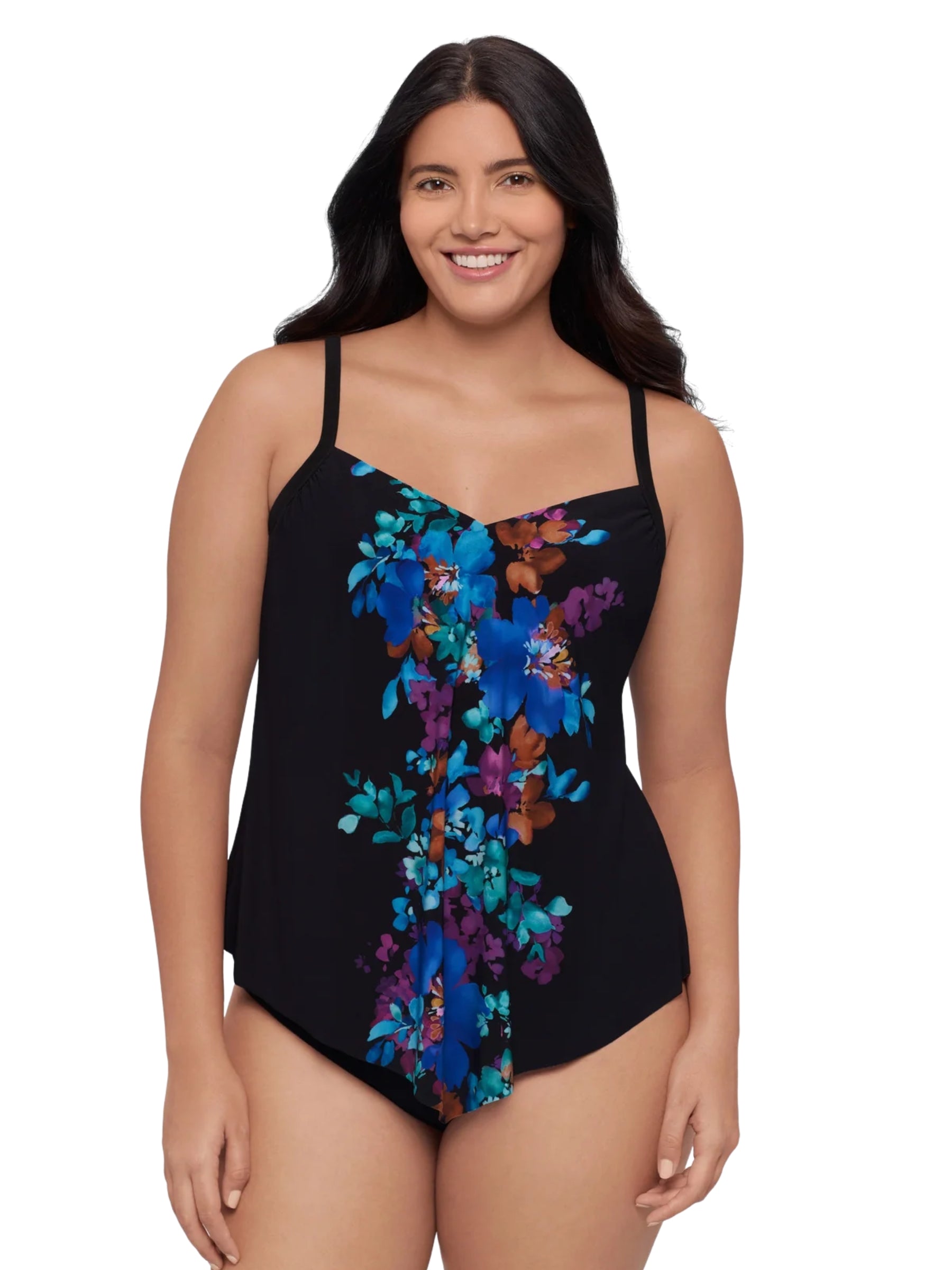 Haut de Tankini Garden Variety Hank Taille Plus - Black Multi