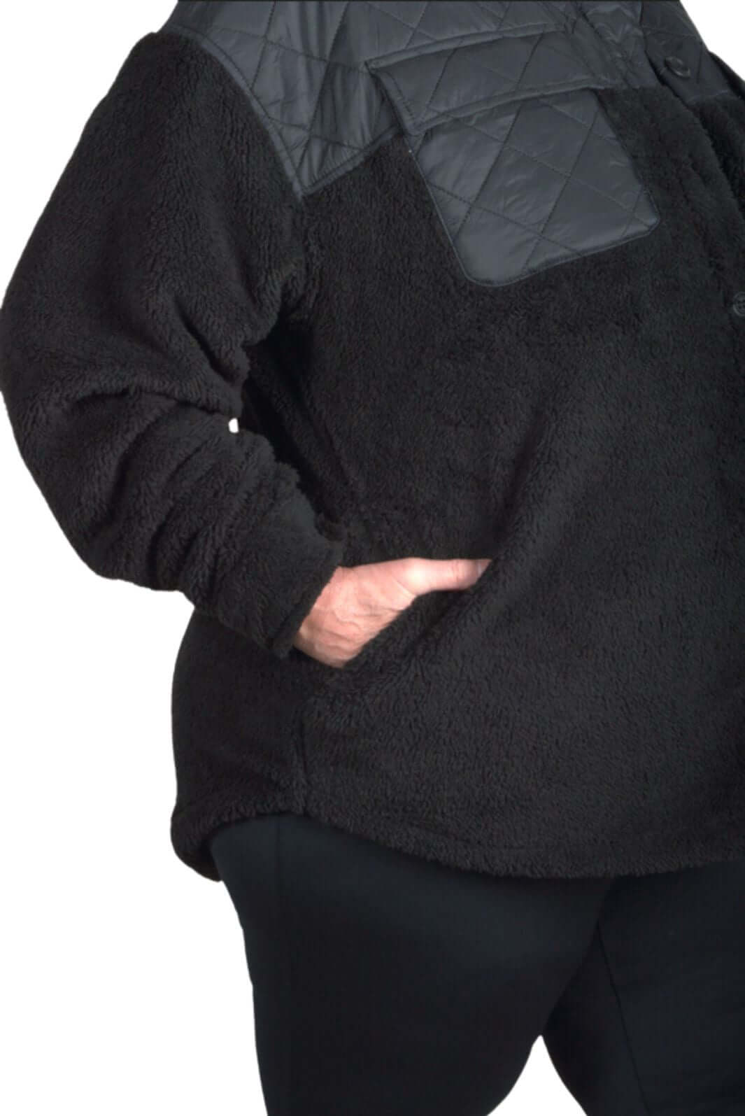 Manteau Shaggy Shacket Taille Plus de Sportive Plus