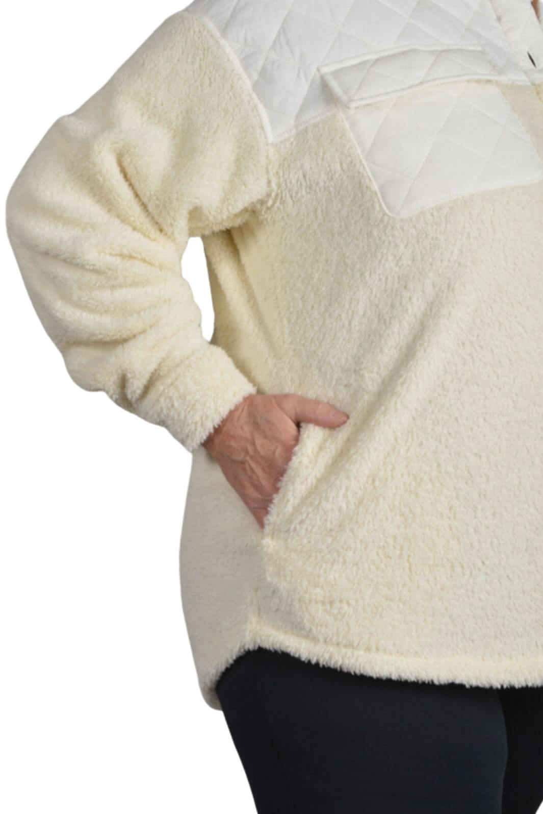 Manteau Shaggy Shacket Taille Plus de Sportive Plus