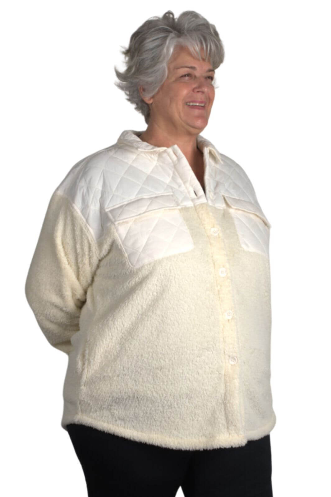 Manteau Shaggy Shacket Taille Plus de Sportive Plus