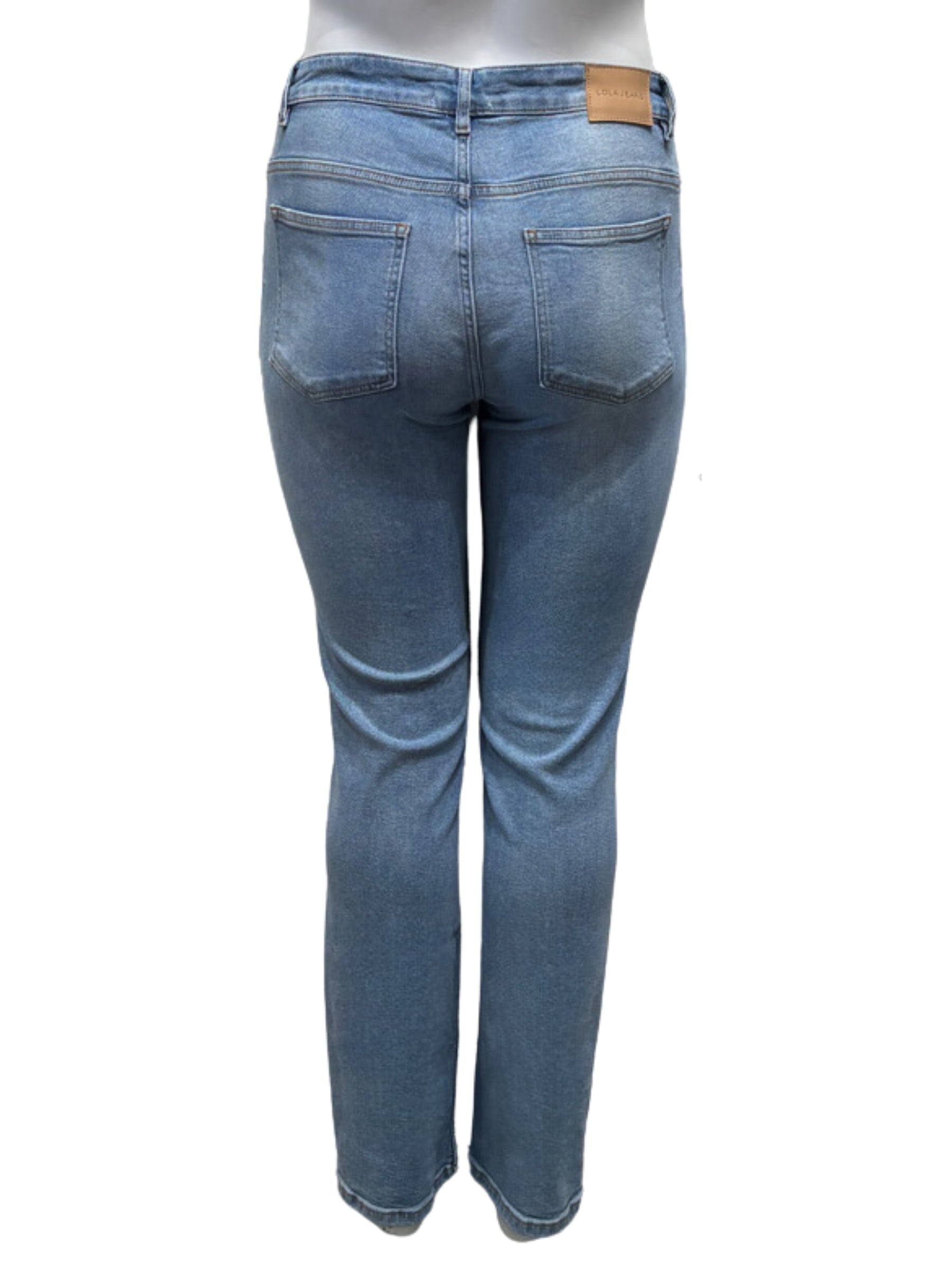 Jean Droit Taille Haute DENVER-DS Taille Plus (Dusty Sky) de Lola Jeans