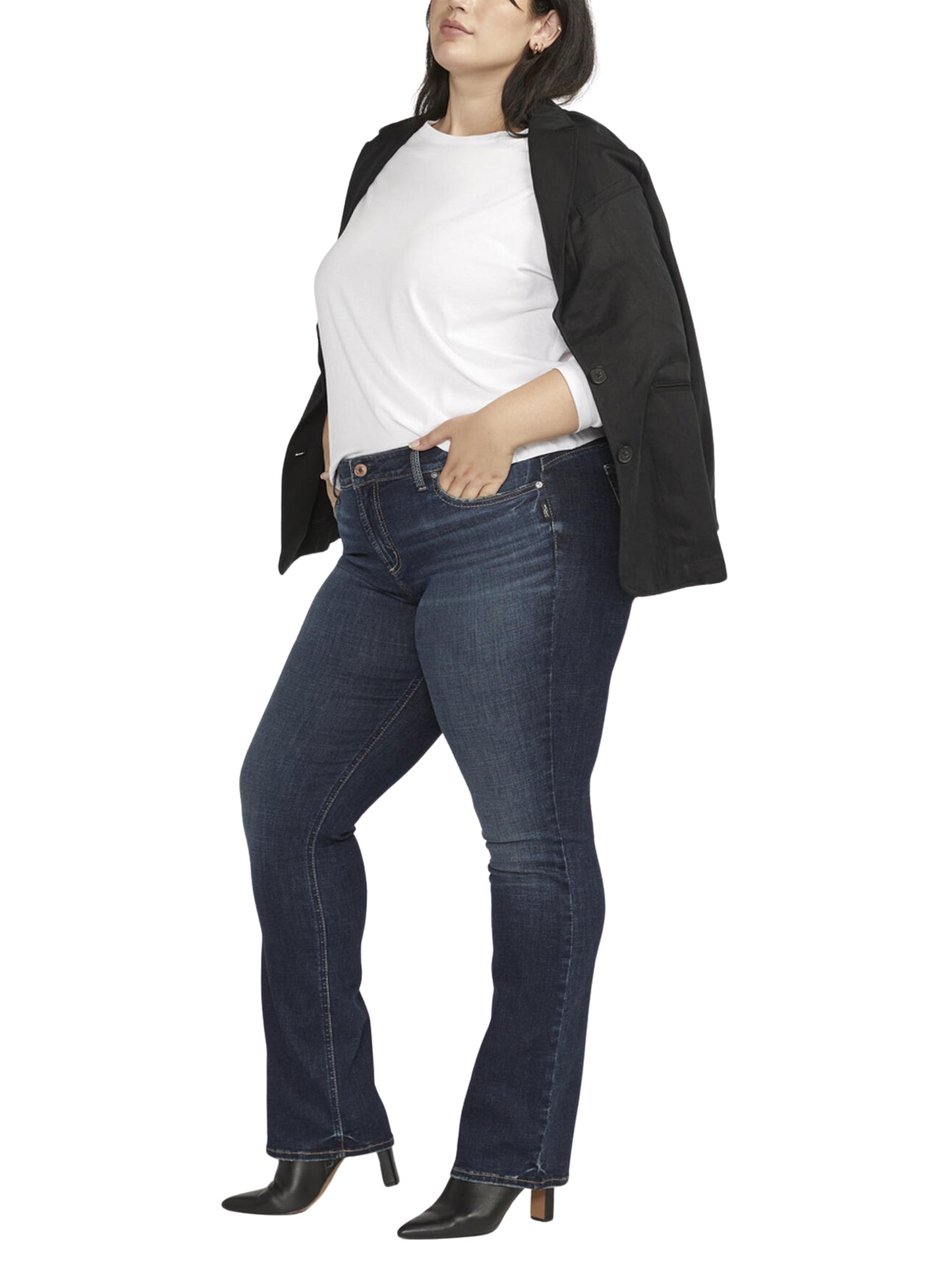 Plus Size Elyse Slim Fit Bootcut Jeans - Indigo