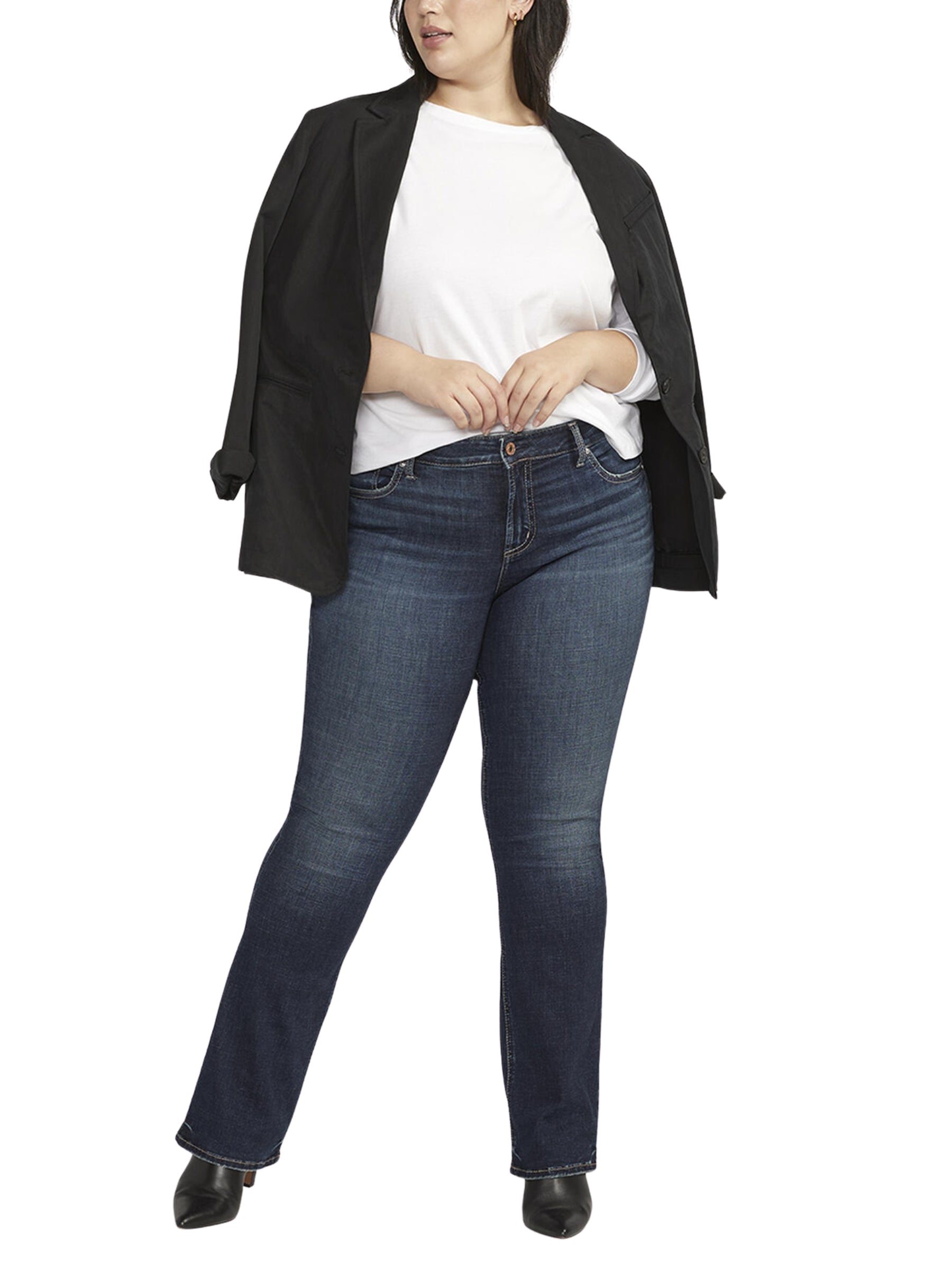 Jeans Elyse Coupe Slim Bootcut Taille Plus - Indigo