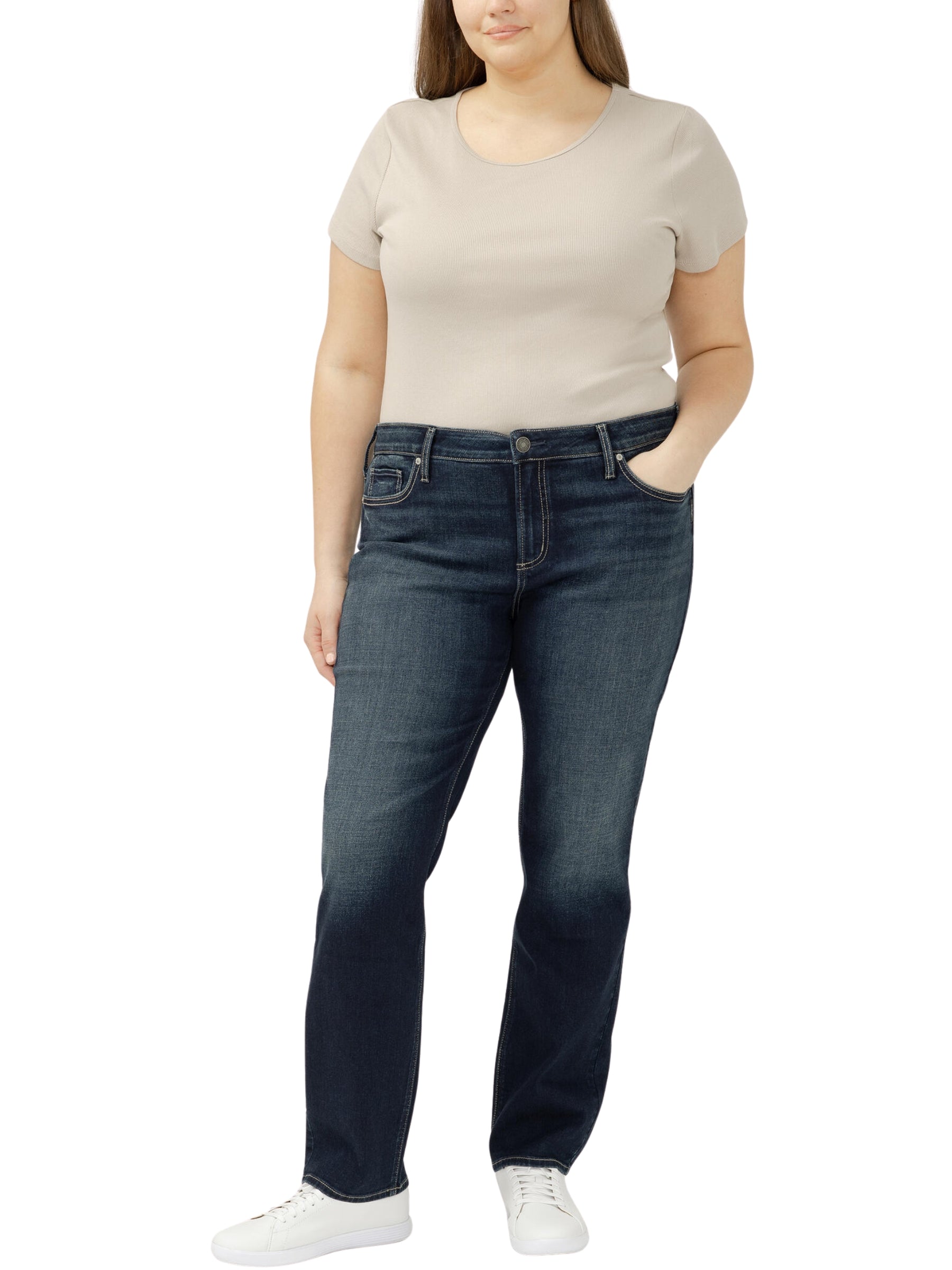 Jeans Elyse Droit Stretch luxe Taille Plus - Rosemead