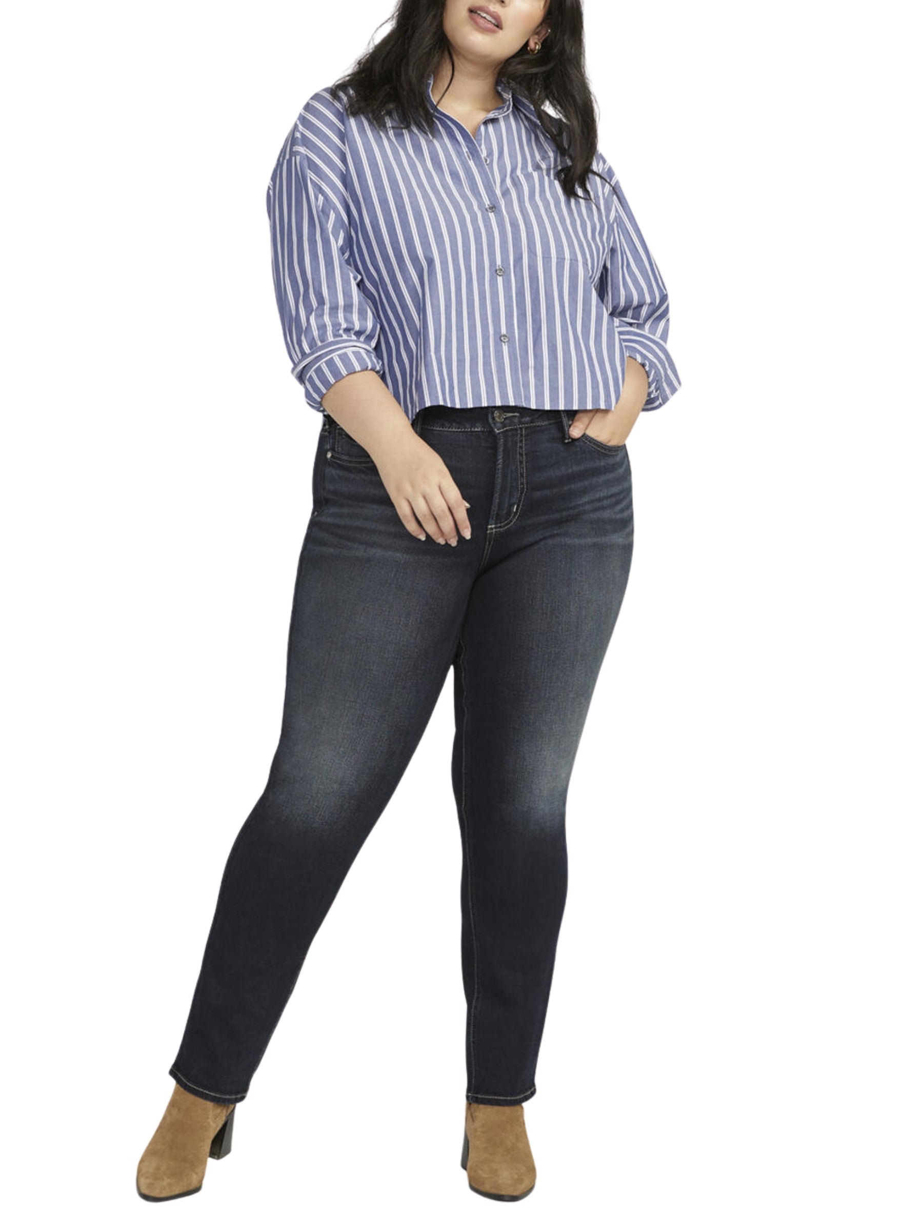 Jeans Suki Droit Taille Plus - Indigo