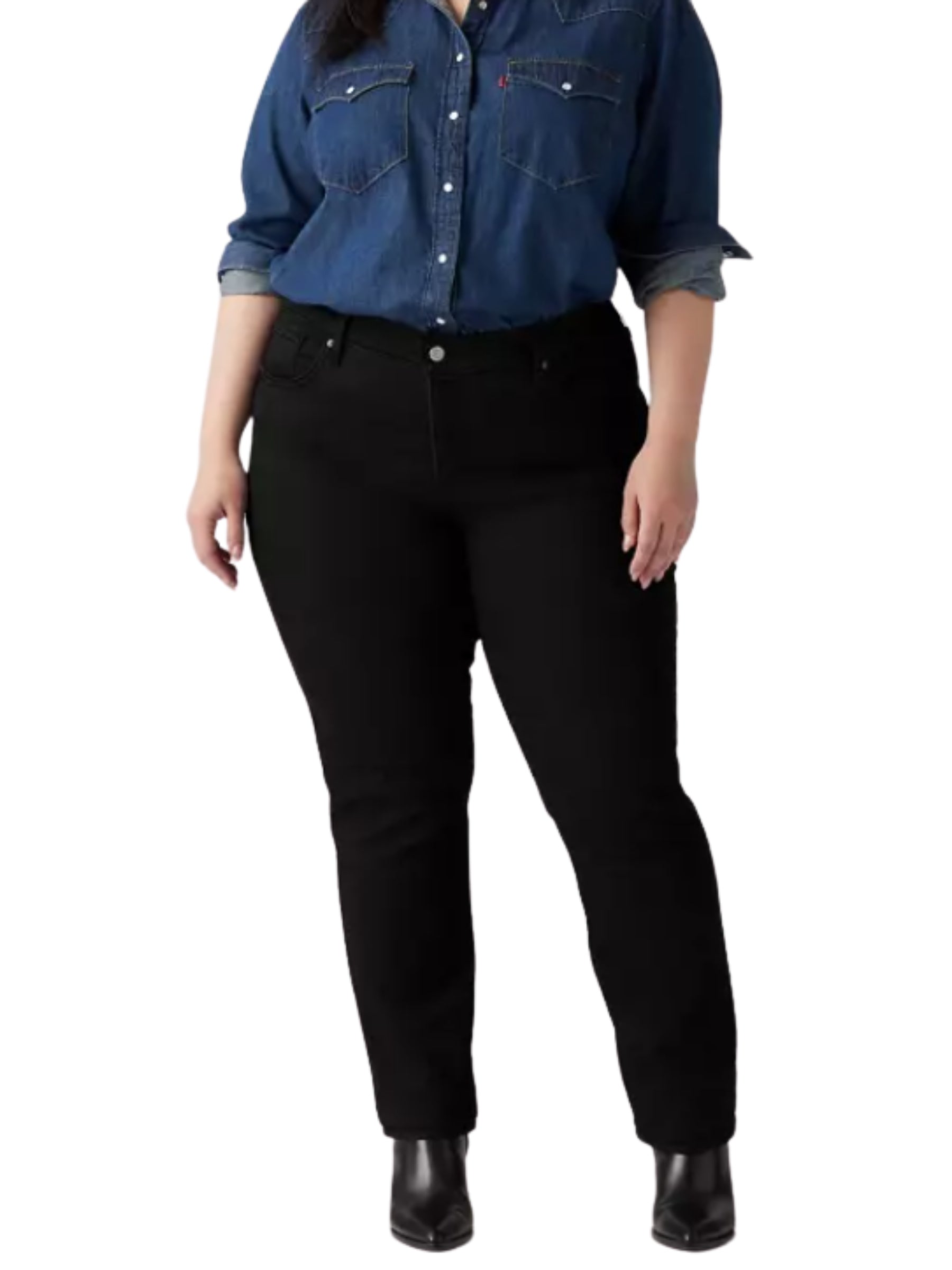 Jeans 314 Jambe Droite Taille Plus - Soft Black