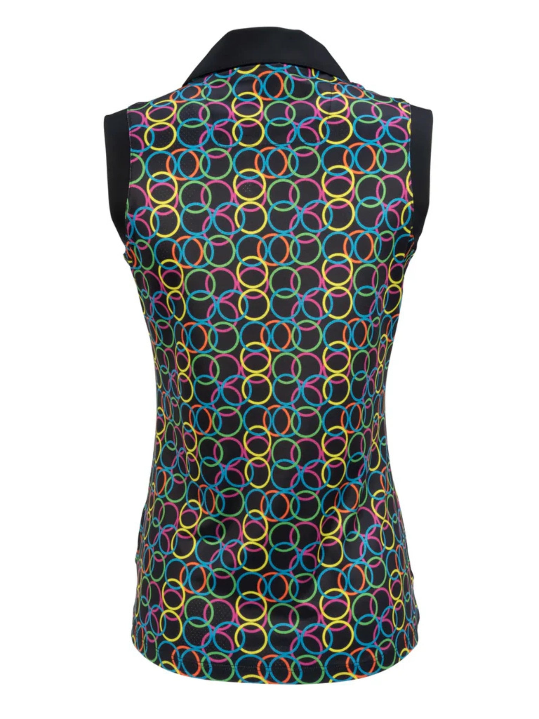 Polo de Golf Halo Sans Manches Taille Plus - Black-Multi