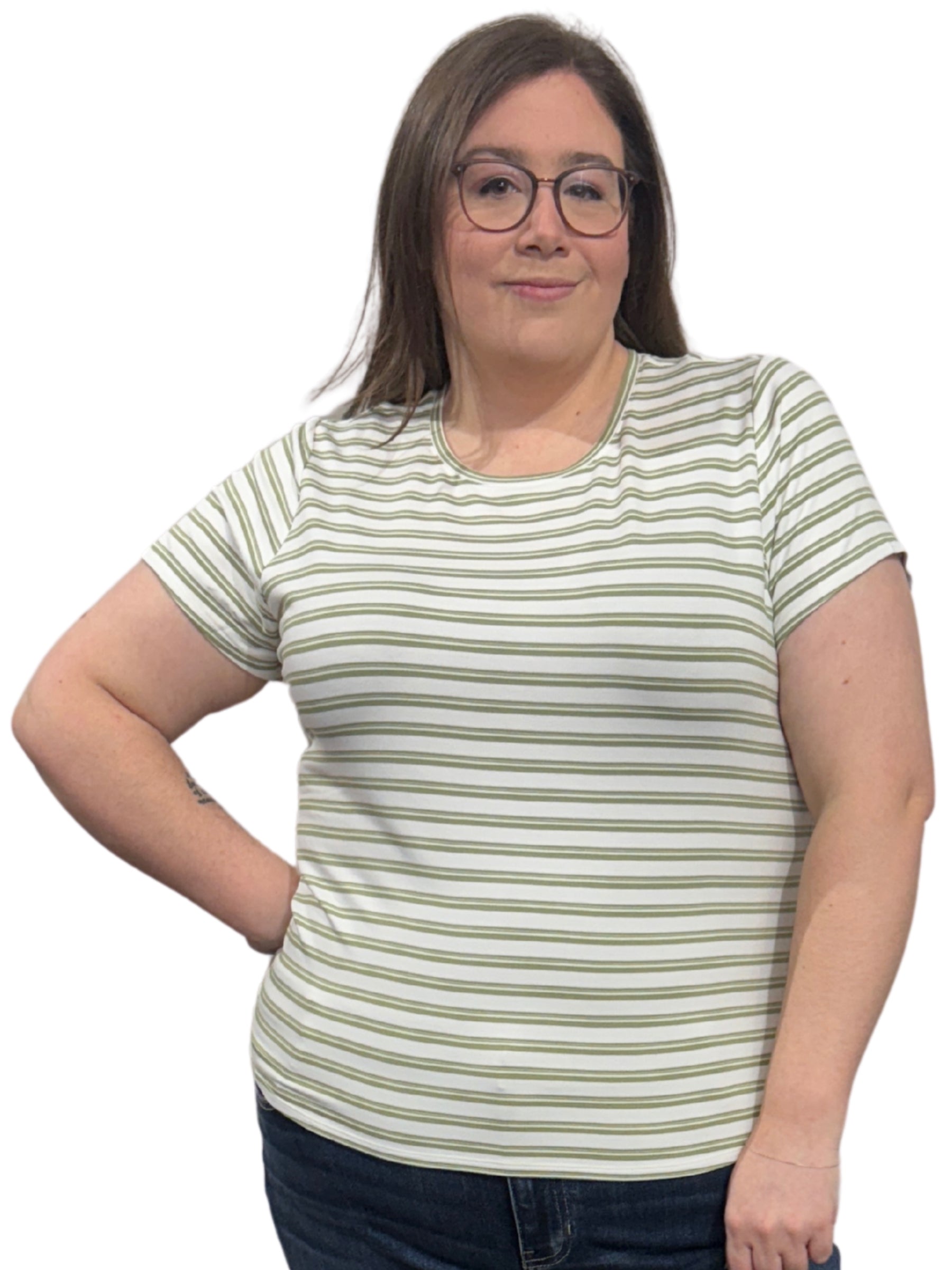 T-shirt Tricot Classique Taille Plus - Whipped Cream Lotus