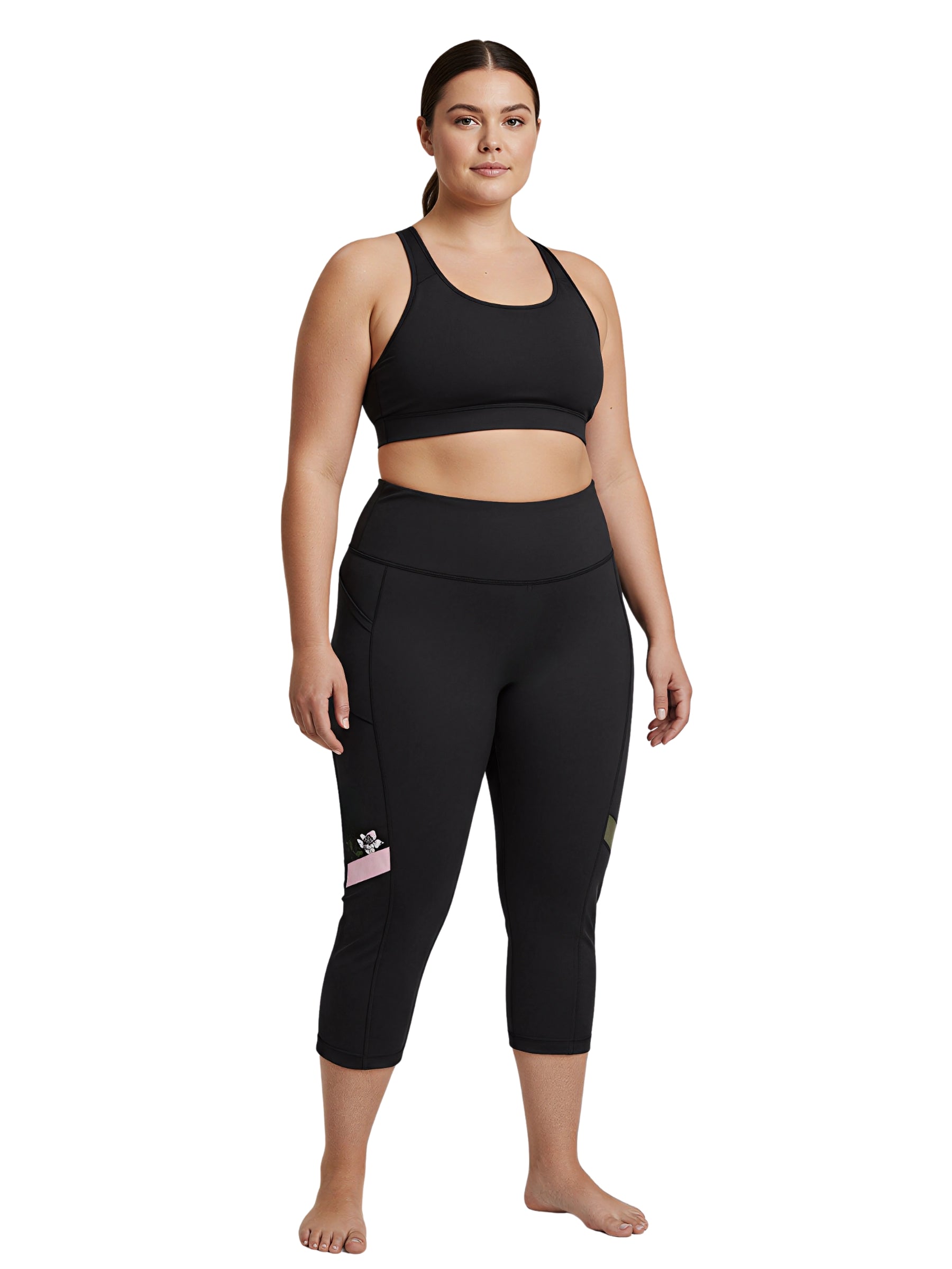 Legging Capri Taille Plus - Noir