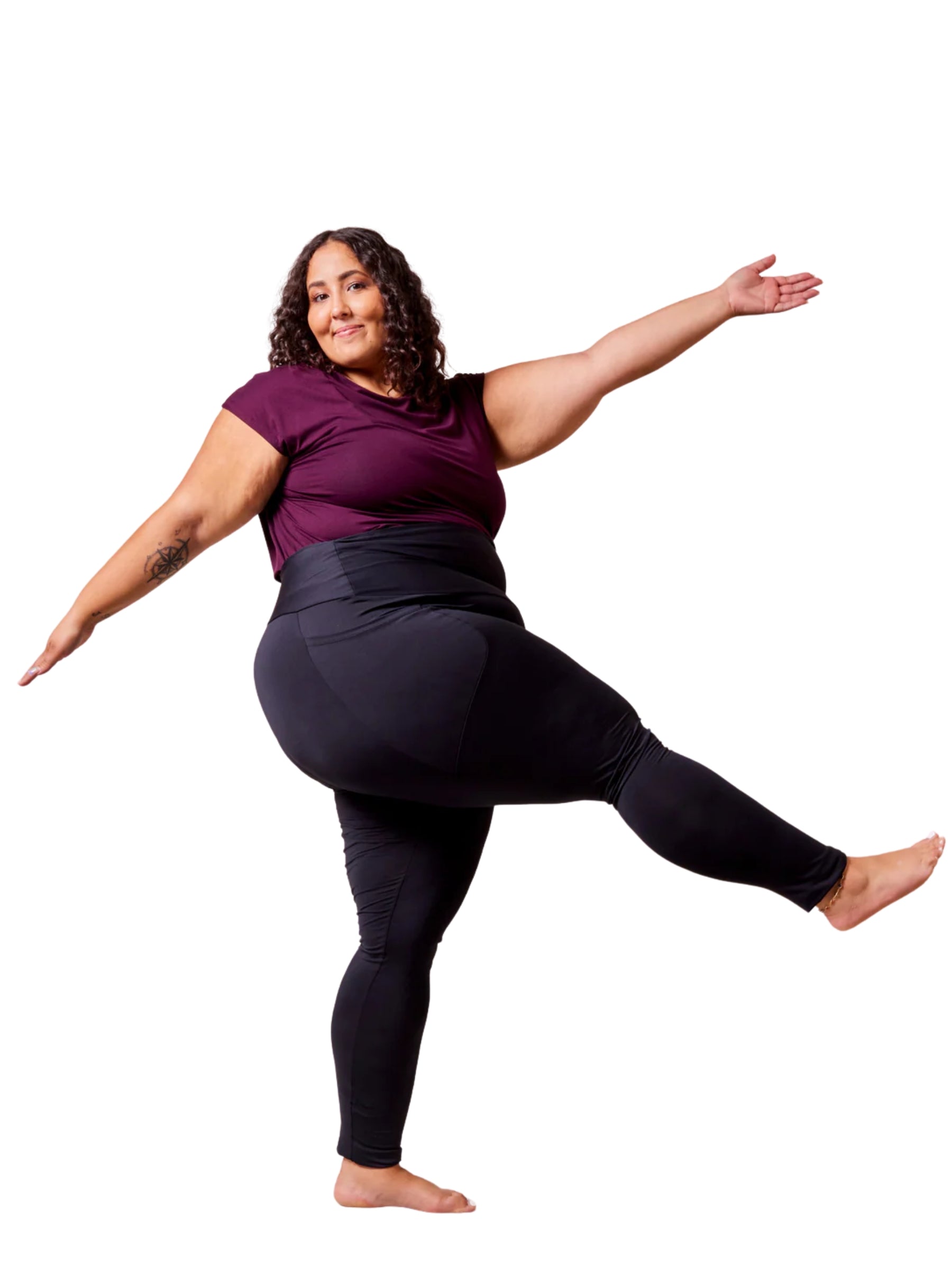 Legging Effet Polar Taille Plus - Noir