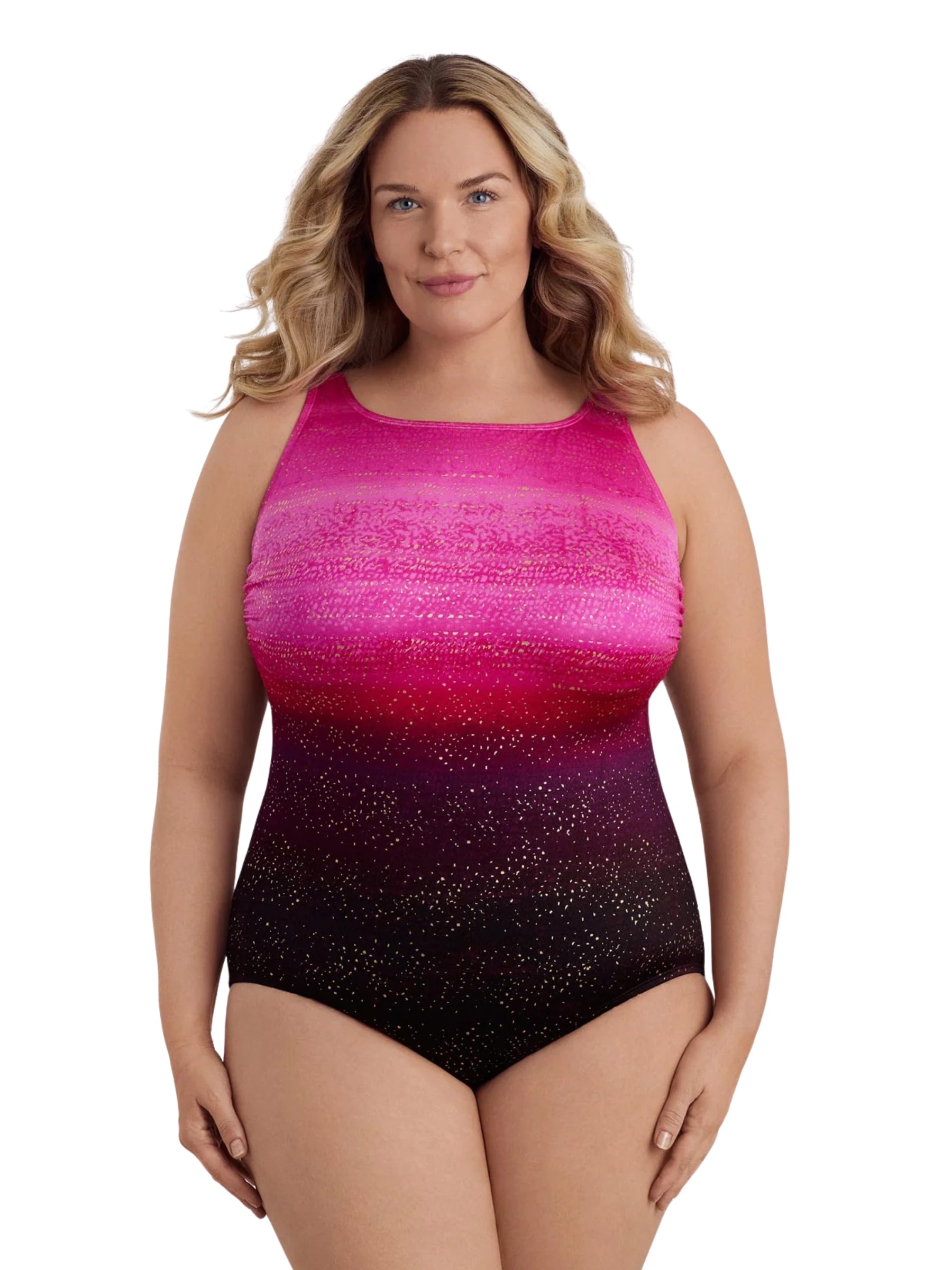 Sea Mist Plus Size Swimsuit - Pink