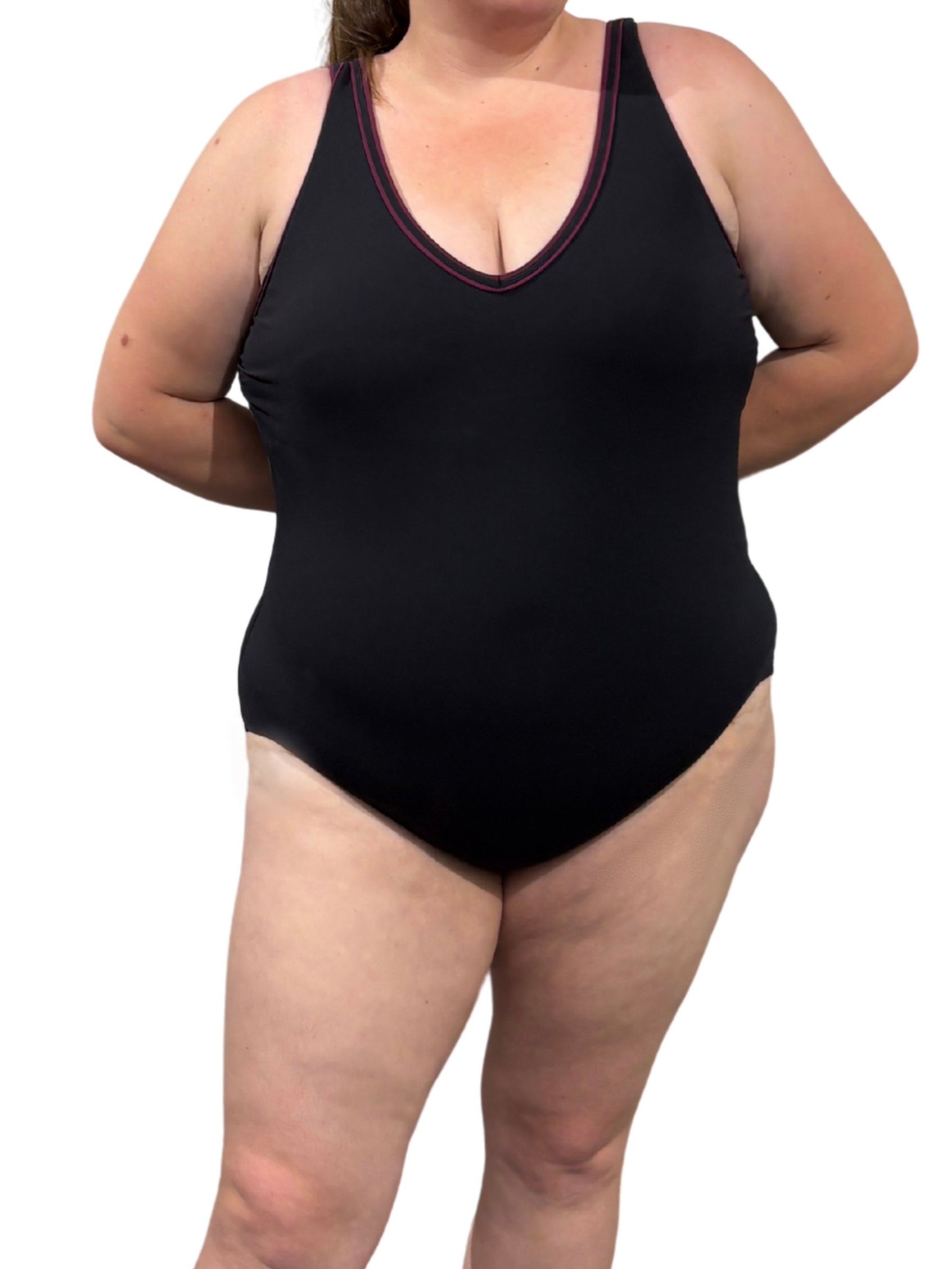 Maillot Col en V Taille Plus - Cabernet