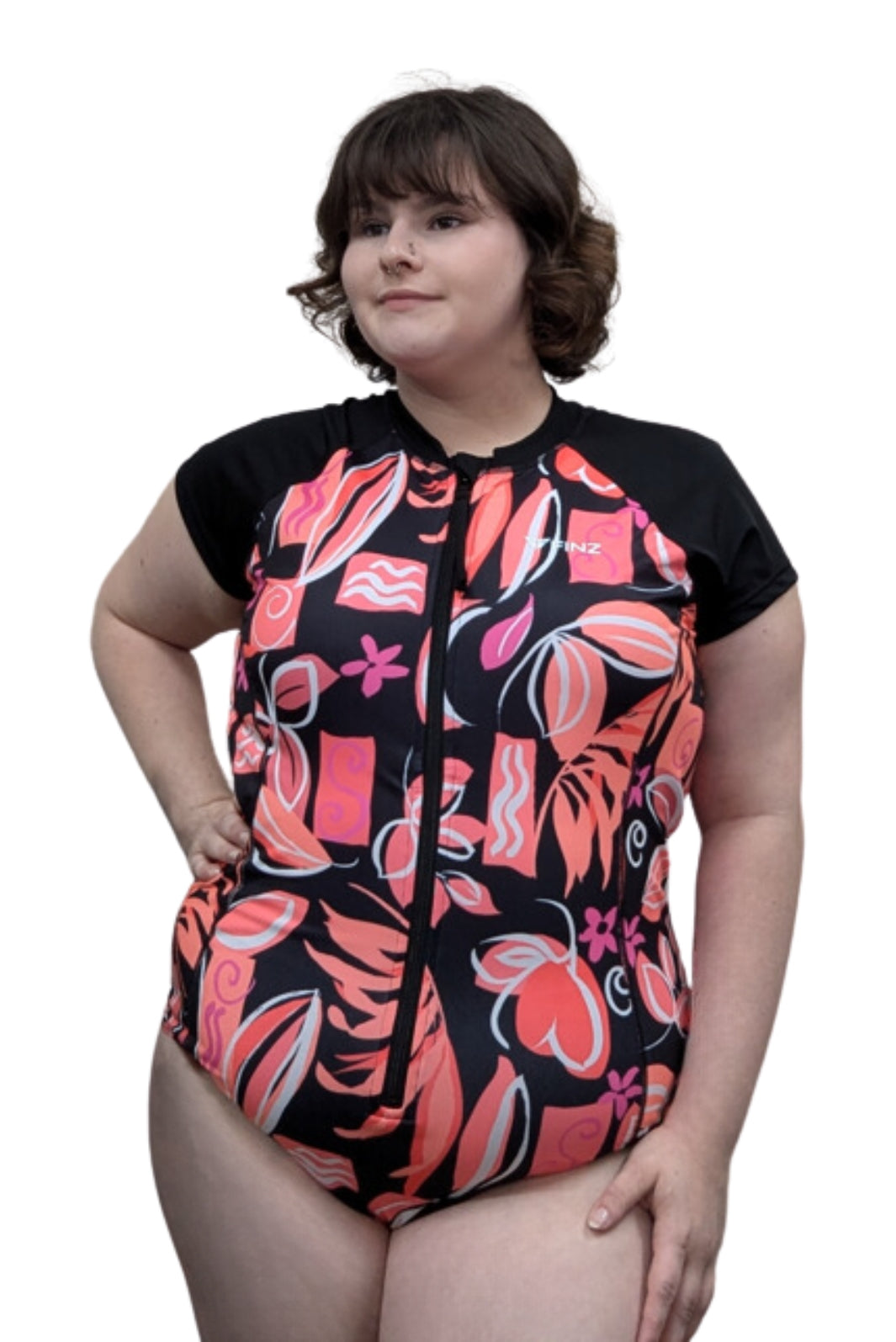 Maillot de Bain Combinaison de Paddle Patch Flora Taille Plus (Noir) de Finz