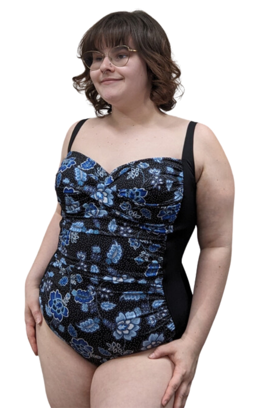 Maillot de Bain Devant Croisé Bonnet D Taille Plus (Noir) de Finz