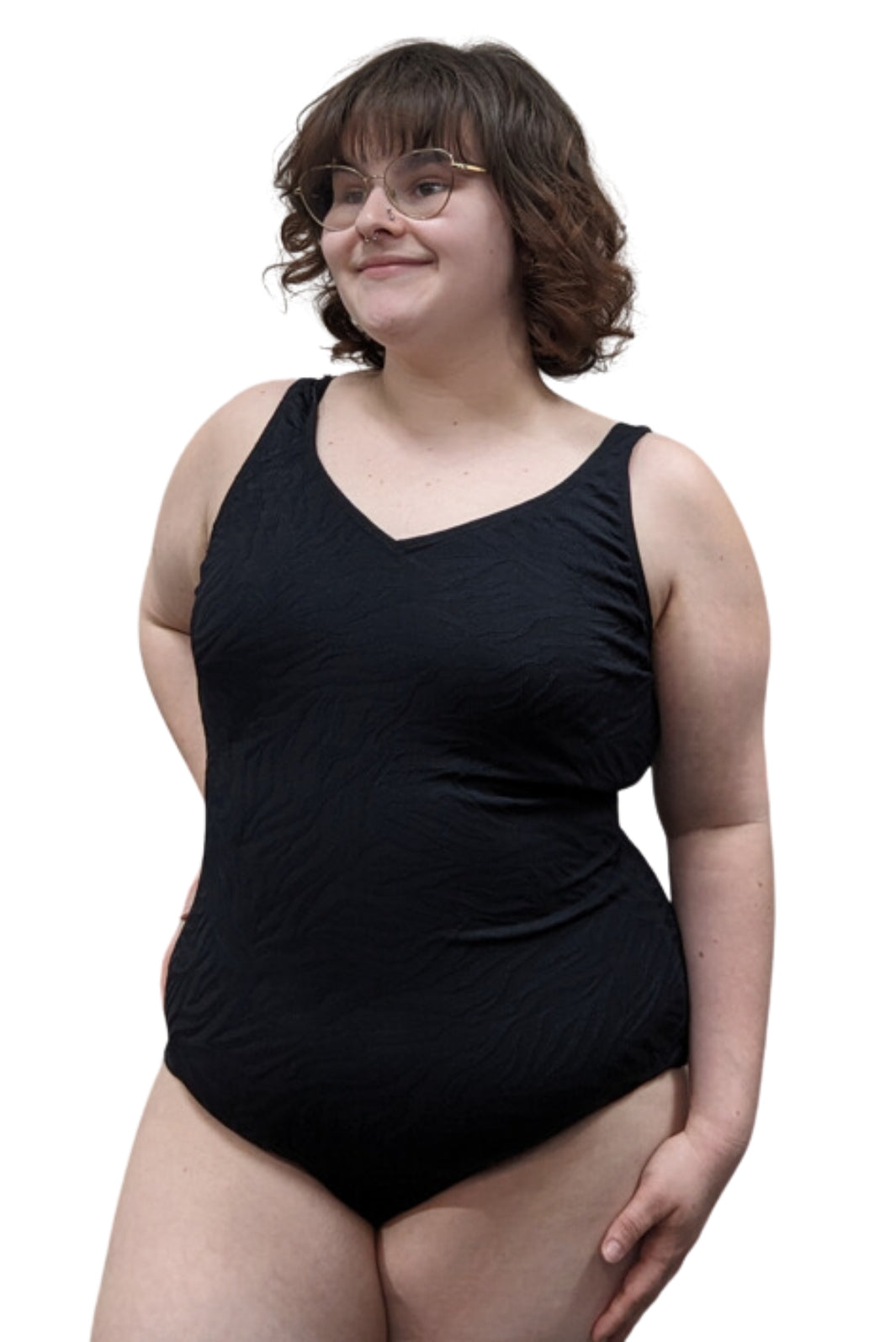 Maillot de Bain Zebra Taille Plus - Noir