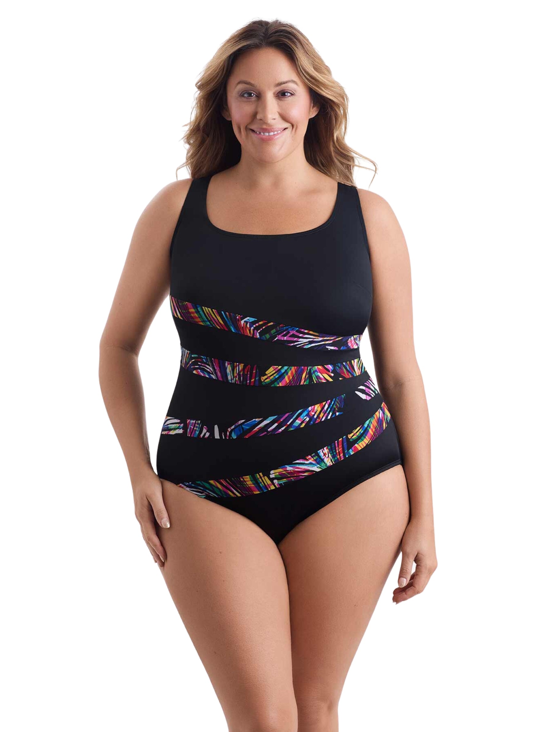 Maillot de Bain Coolangata Fan Tank Taille Plus - Multi