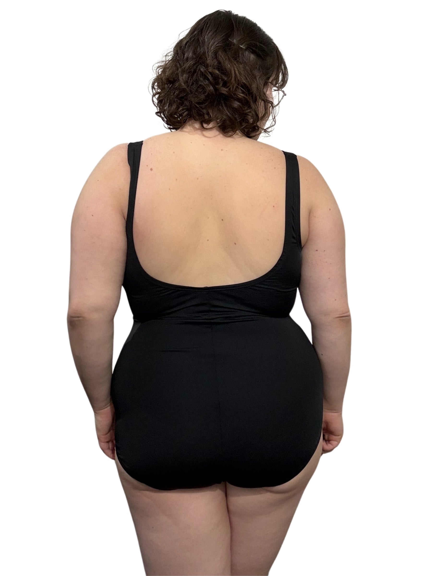 Maillot de Bain Horizontal Splice Taille Plus - Noir & Rose