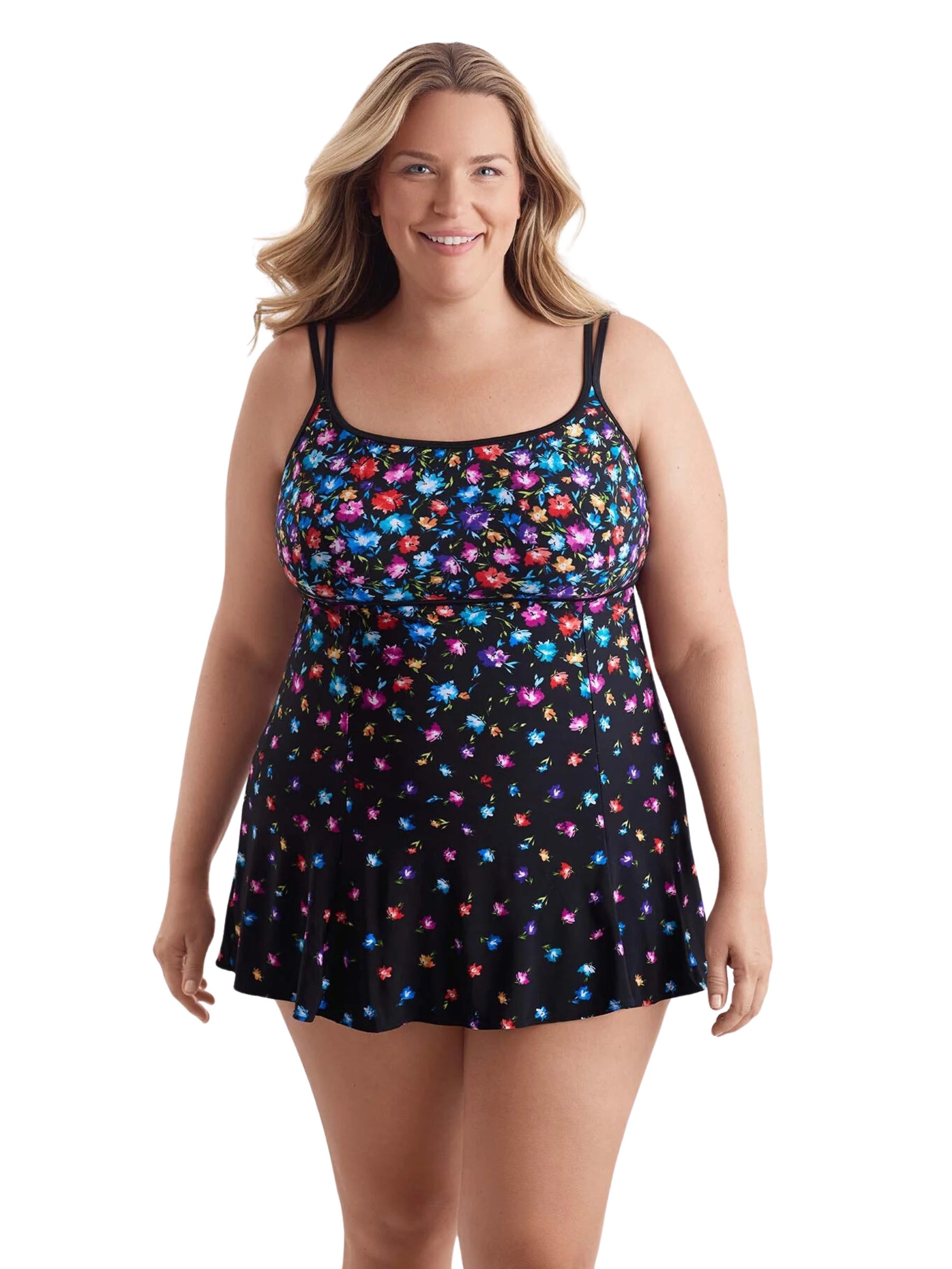 Maillot de Bain Robe Flower Trail Empire Princess Taille Plus (Multi) de Longitude