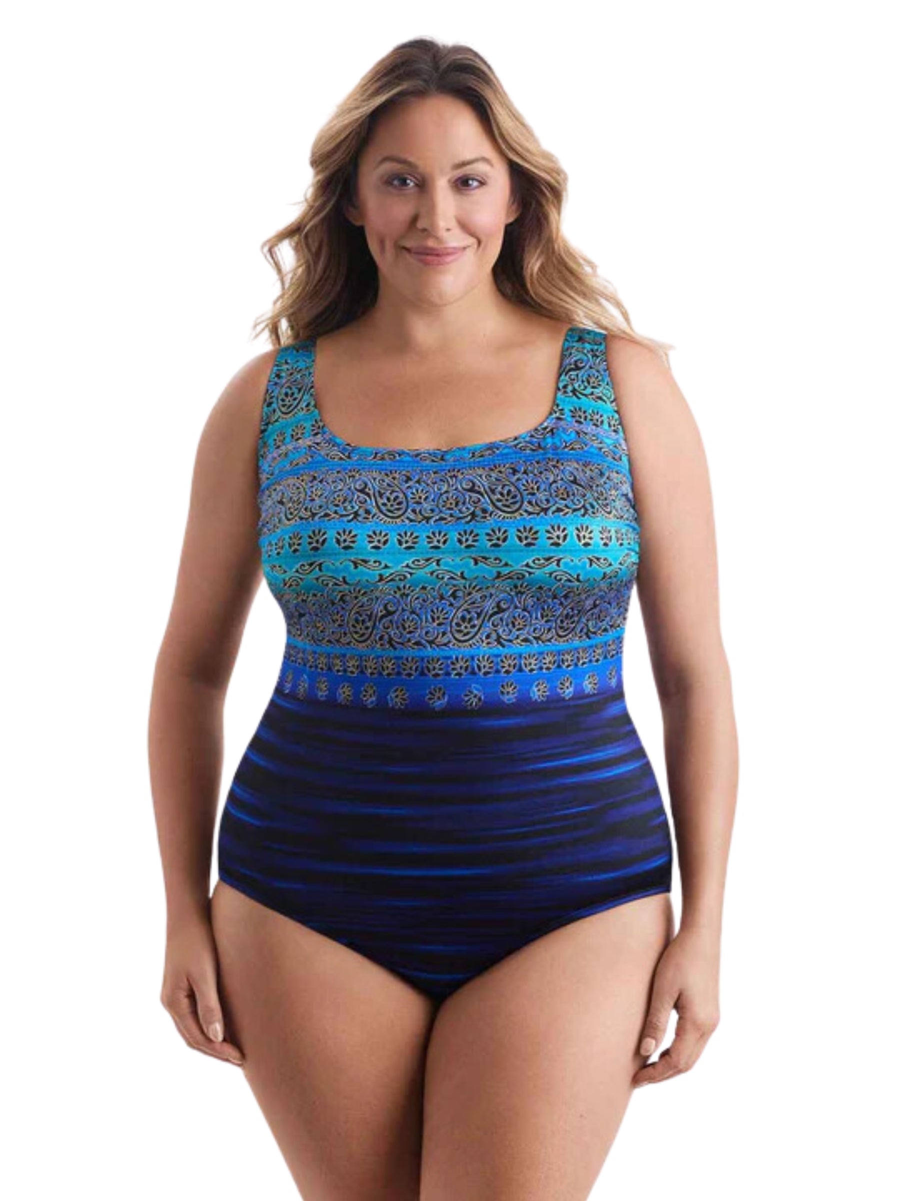 Maillot de Bain Just Shine Triple X Back Taille Plus (Turquoise) de Longitude