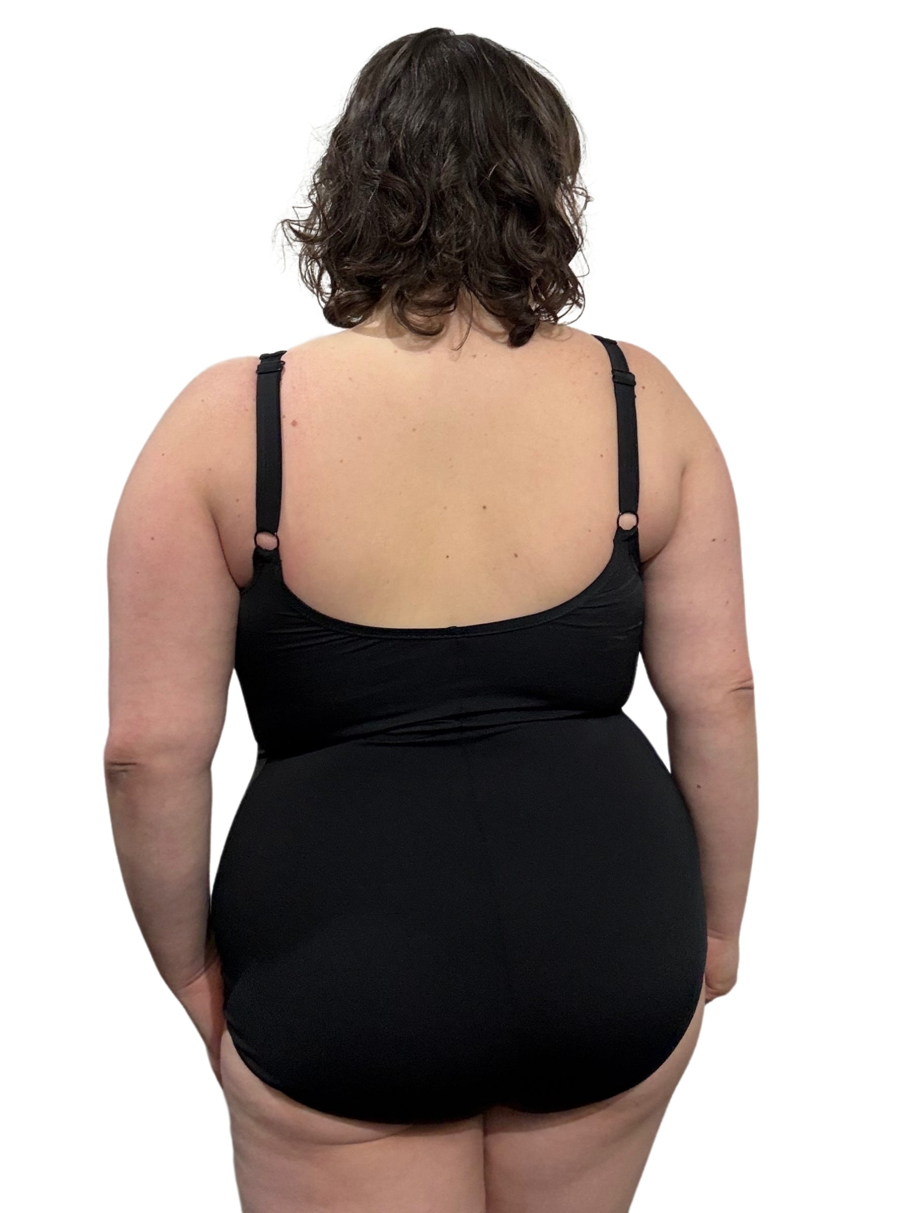 Maillot de Bain Side Splice Taille Plus - Noir & Bleu