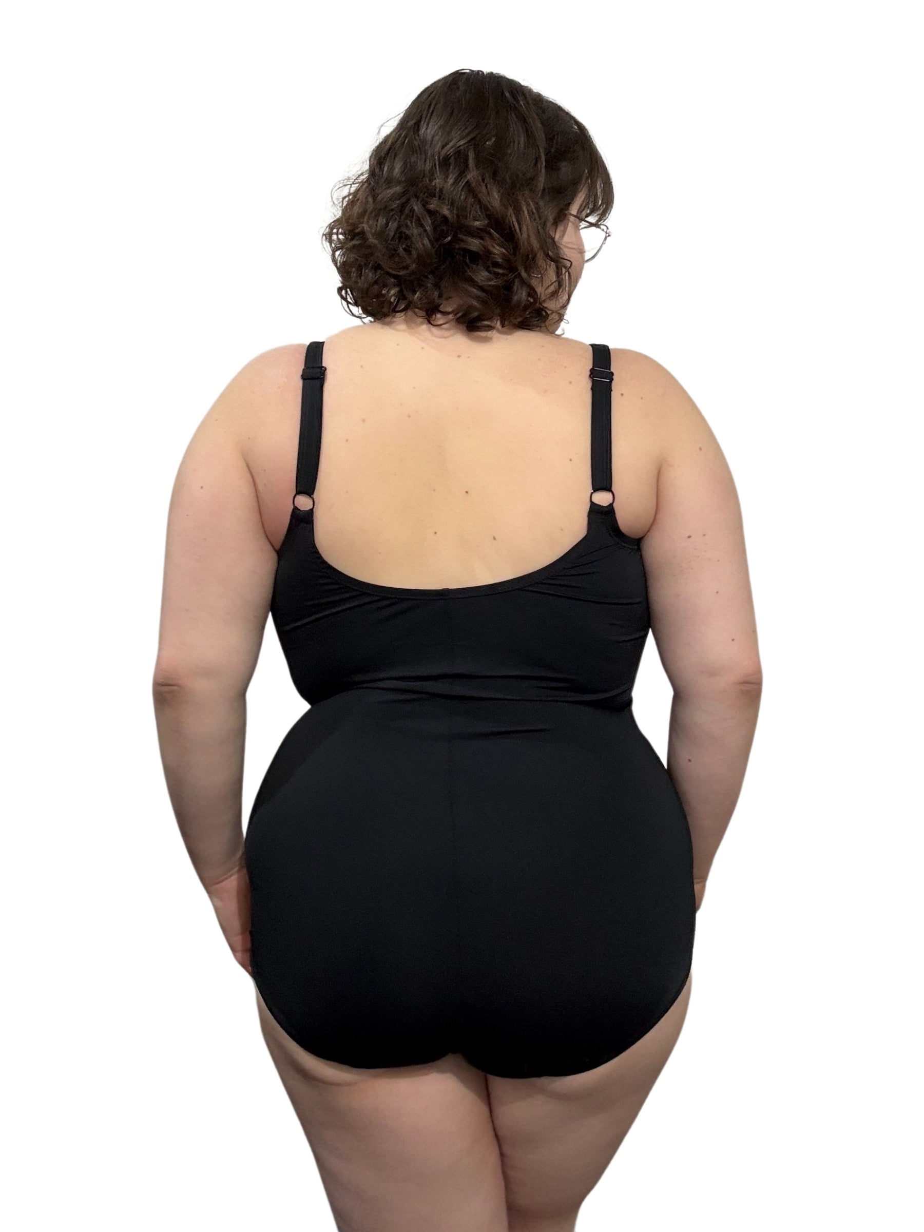 Maillot de Bain Side Splice Taille Plus - Noir & Rose