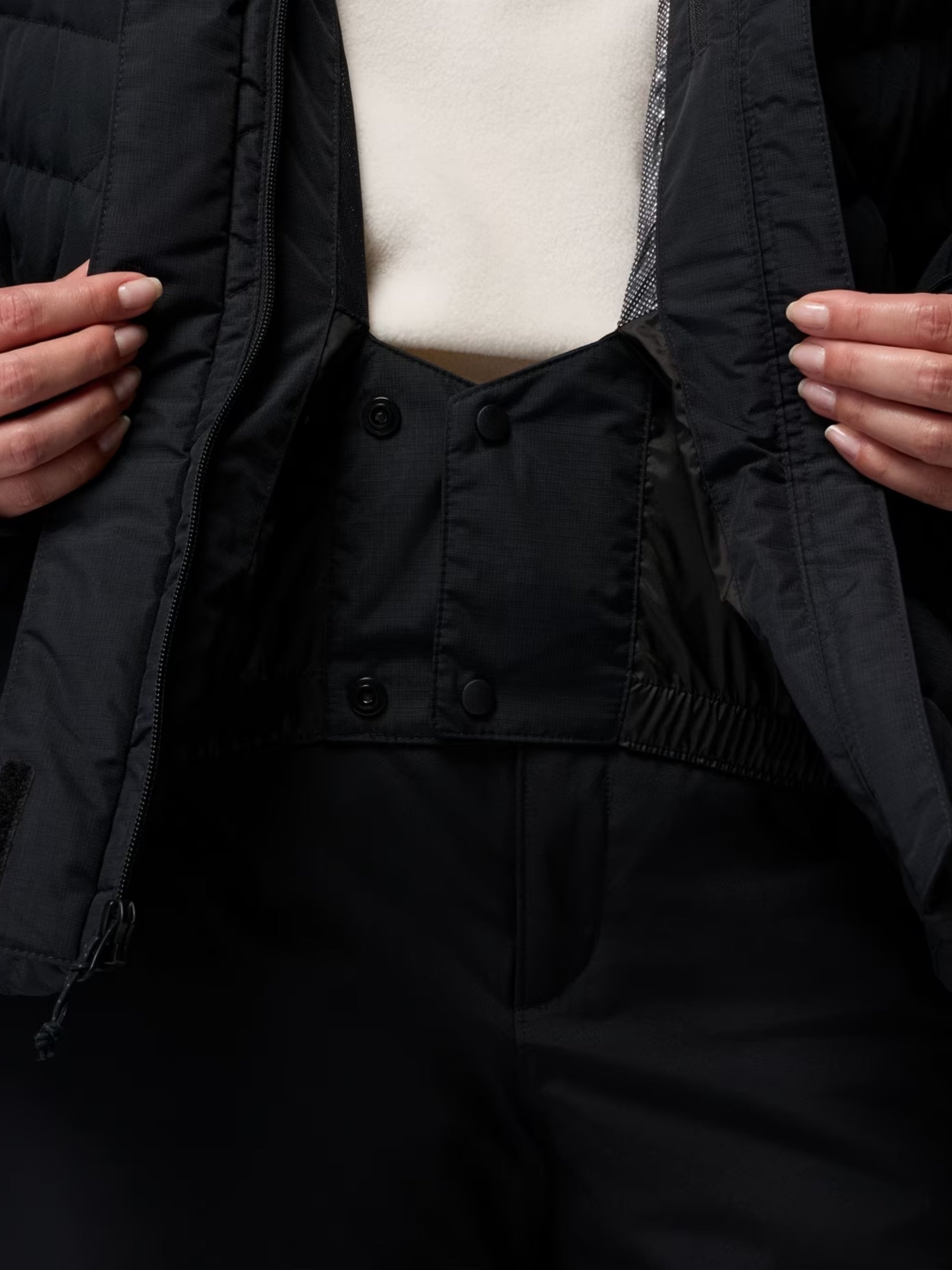 Lay D Down V Plus Size Coat - Black