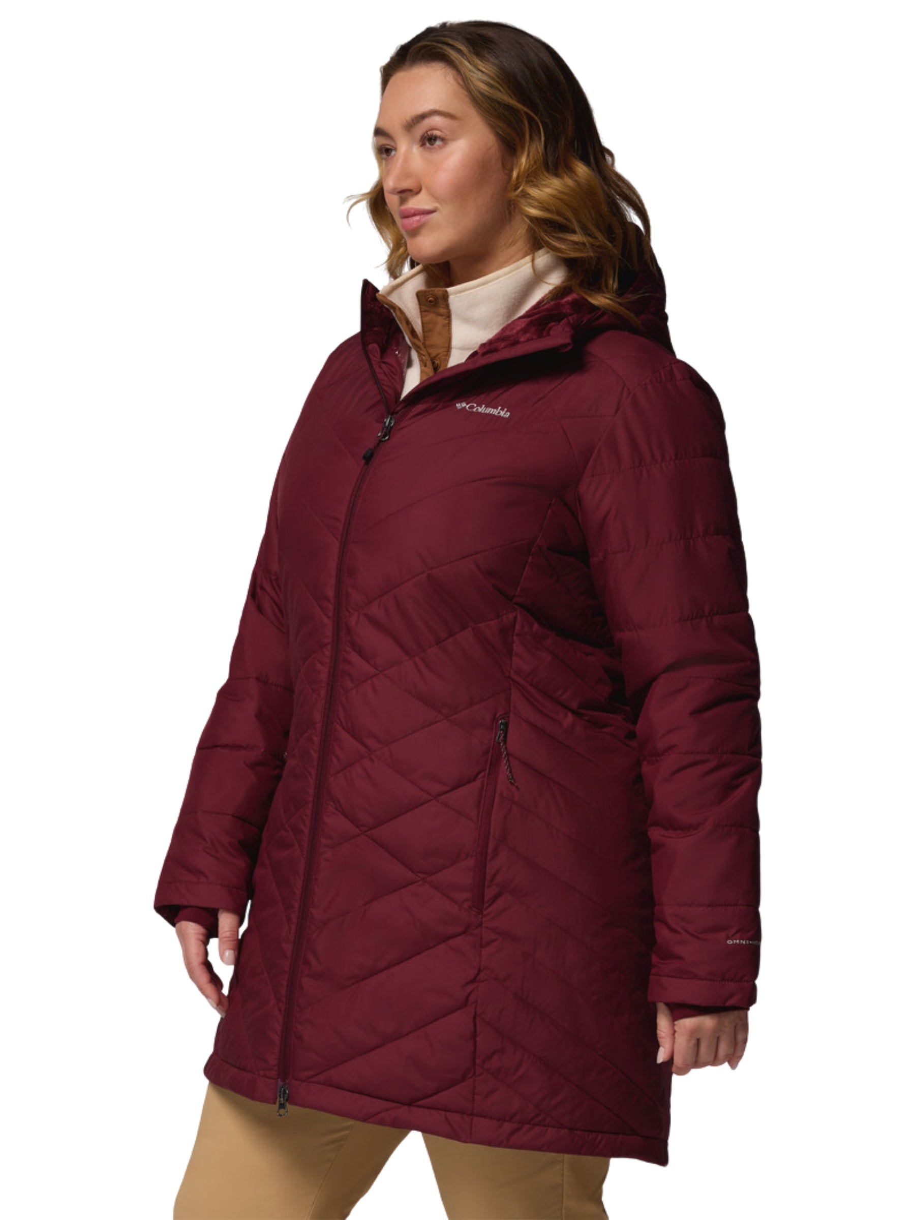 Manteau Long avec Capuchon Heavenly Taille Plus - Rich Wine