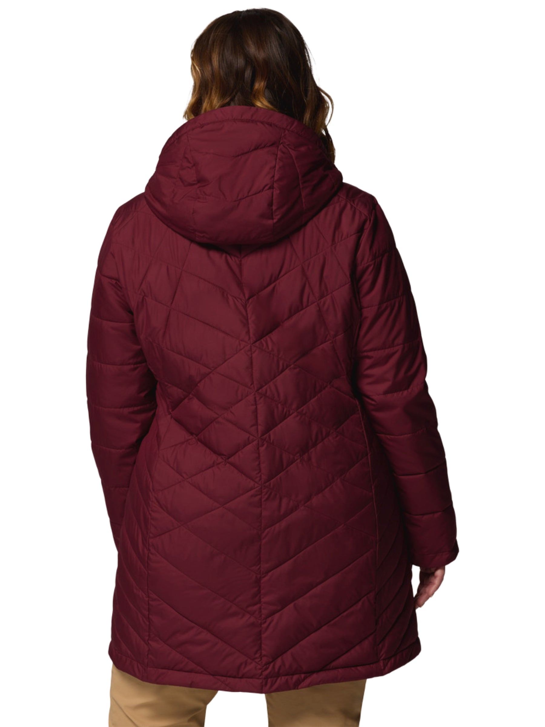 Heavenly Plus Size Long Hooded Coat - Rich Wine