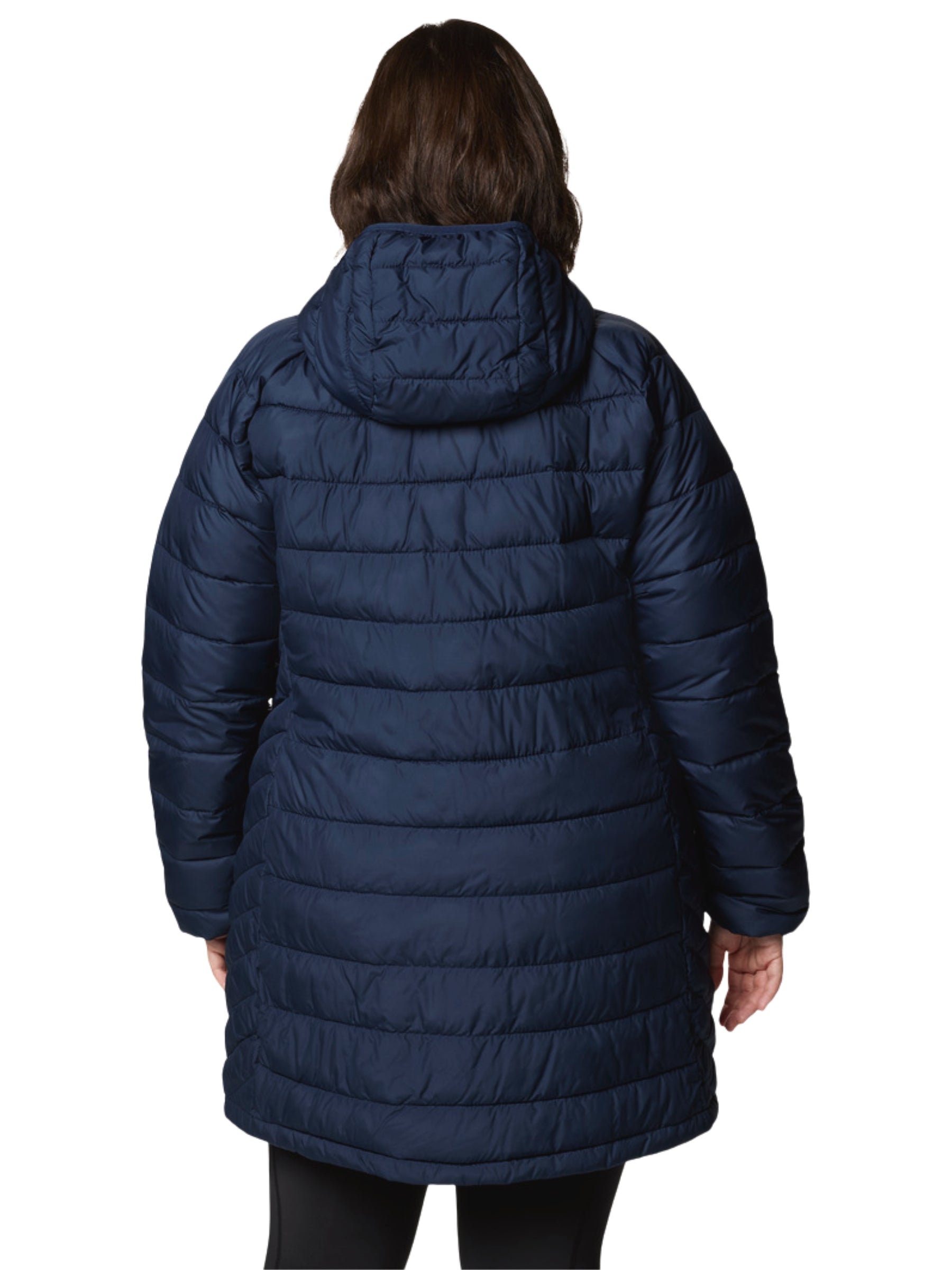 Powder Lite II Plus Size Hooded Mid-Length Coat - Collegiate Navy