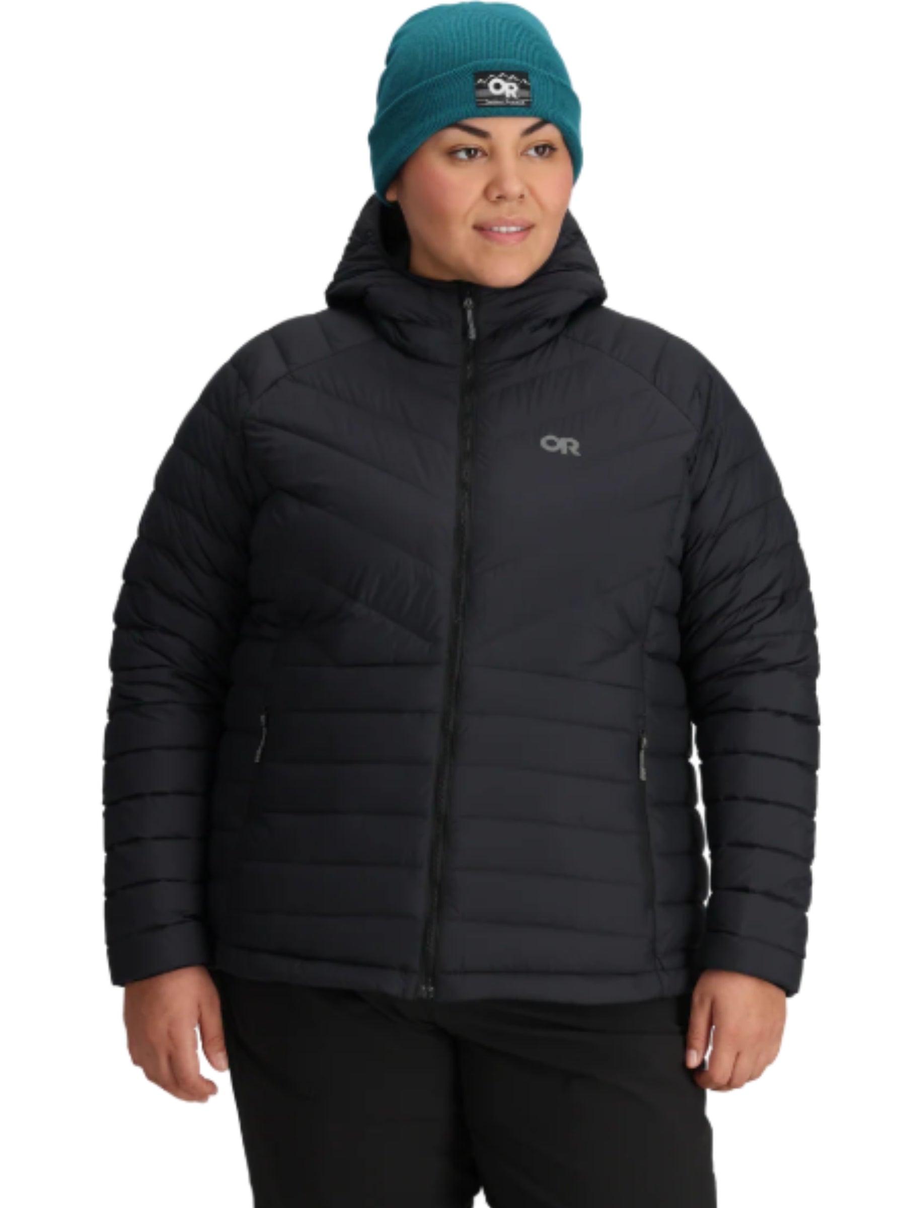 Manteau Transcendent en Duvet Taille Plus - Black