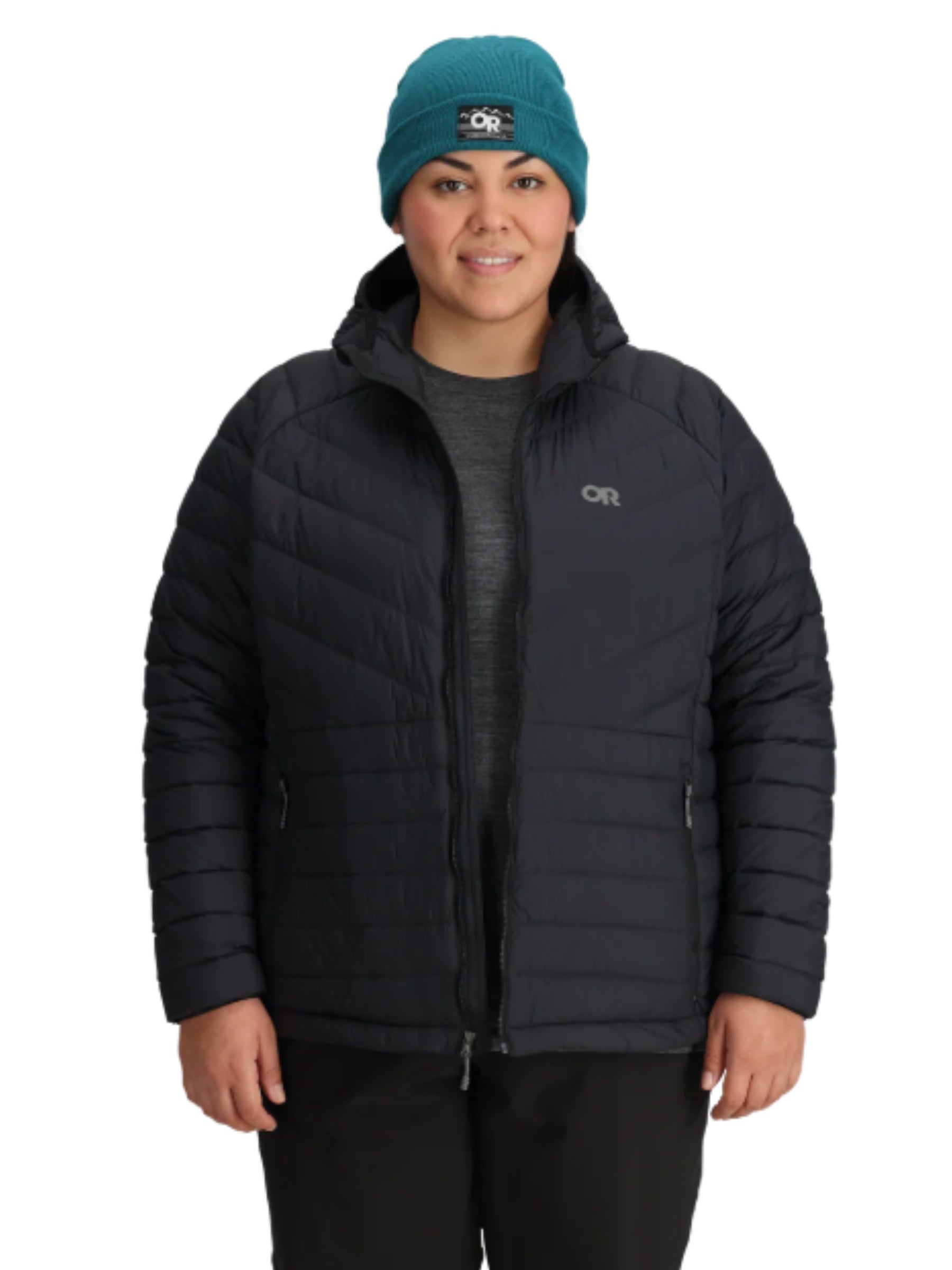 Manteau Transcendent en Duvet Taille Plus - Black