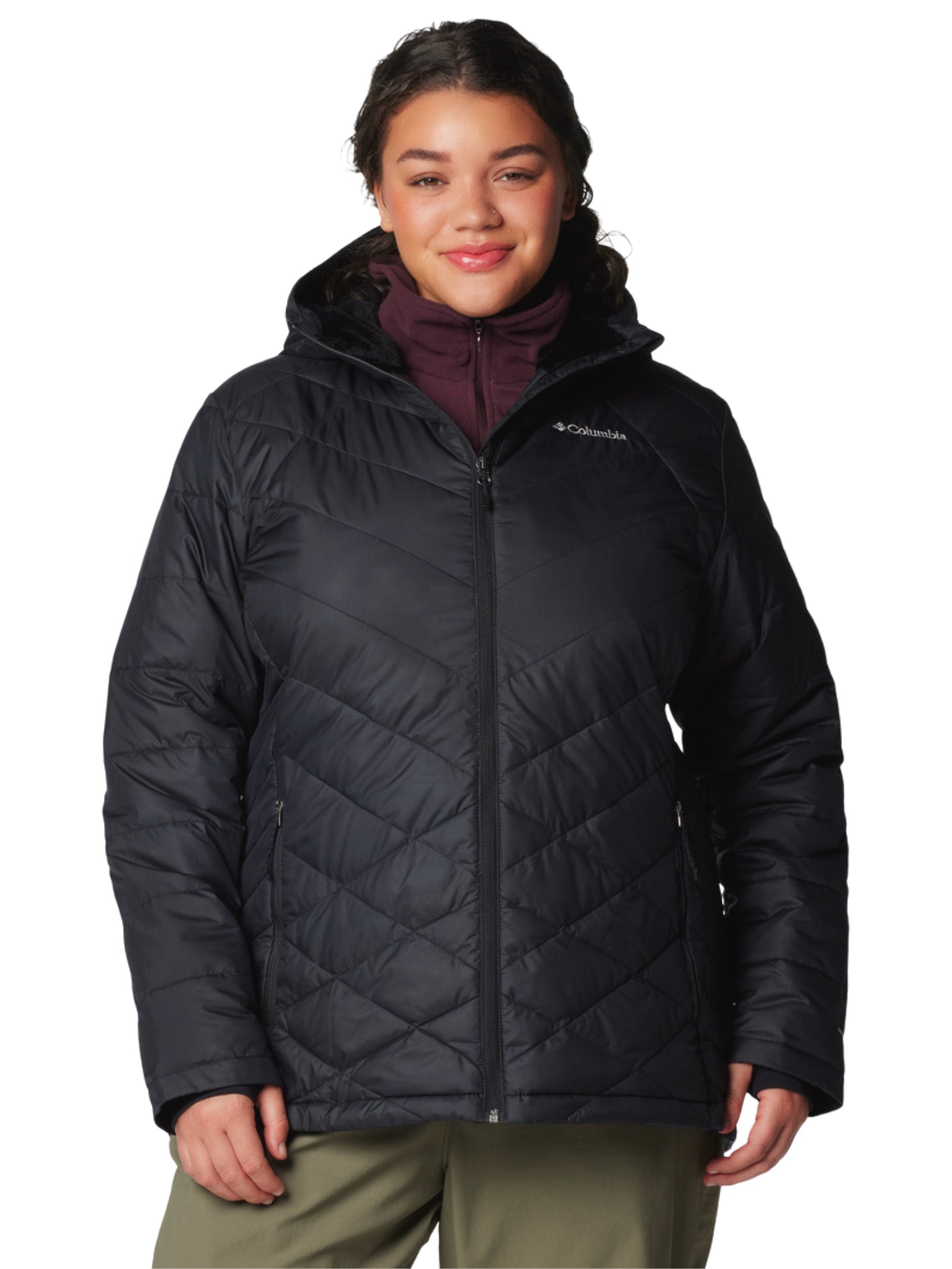 Manteau à Capuchon Heavenly Taille Plus - Black