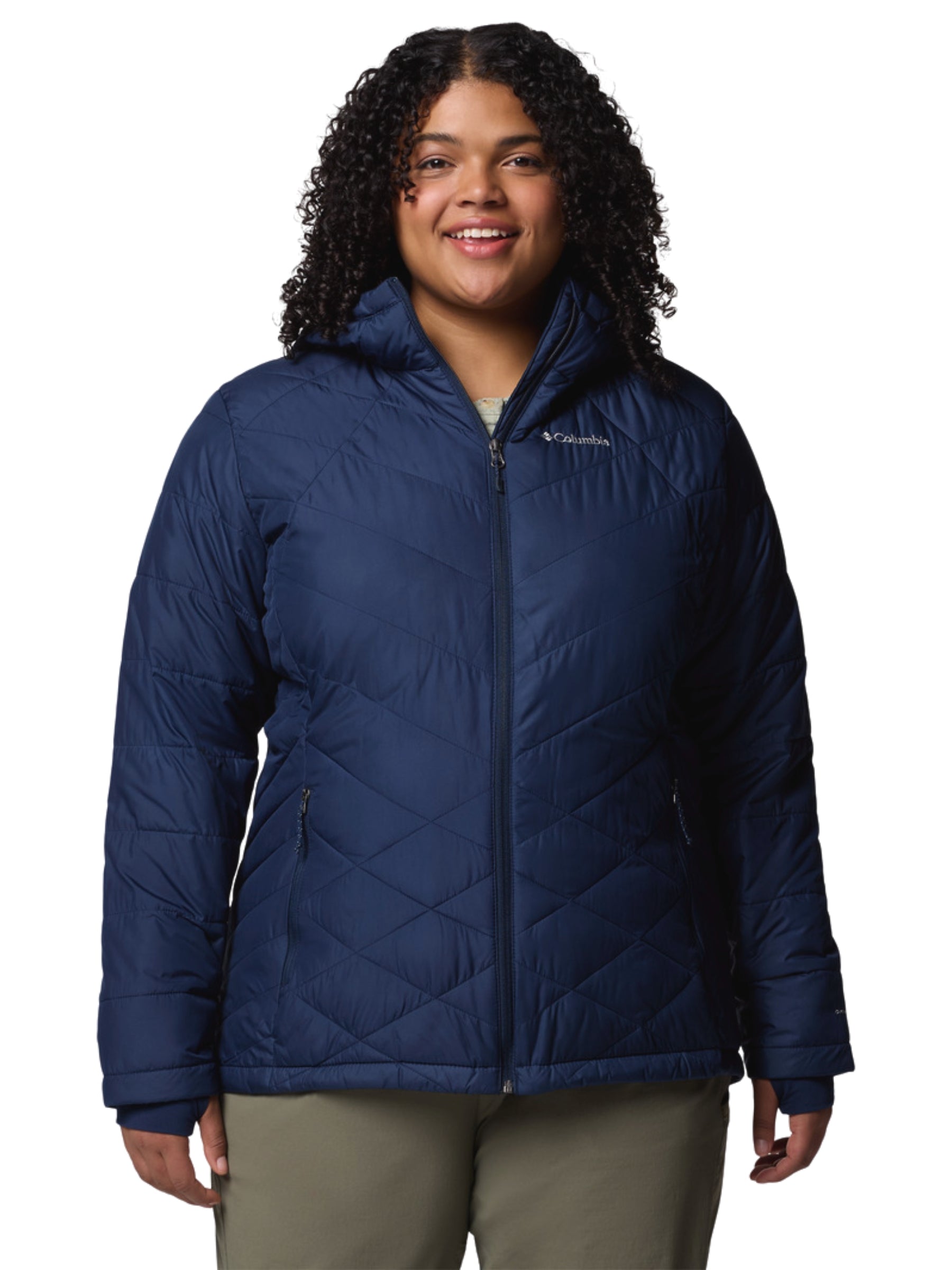 Heavenly Plus Size Hooded Coat - Collegiate Navy