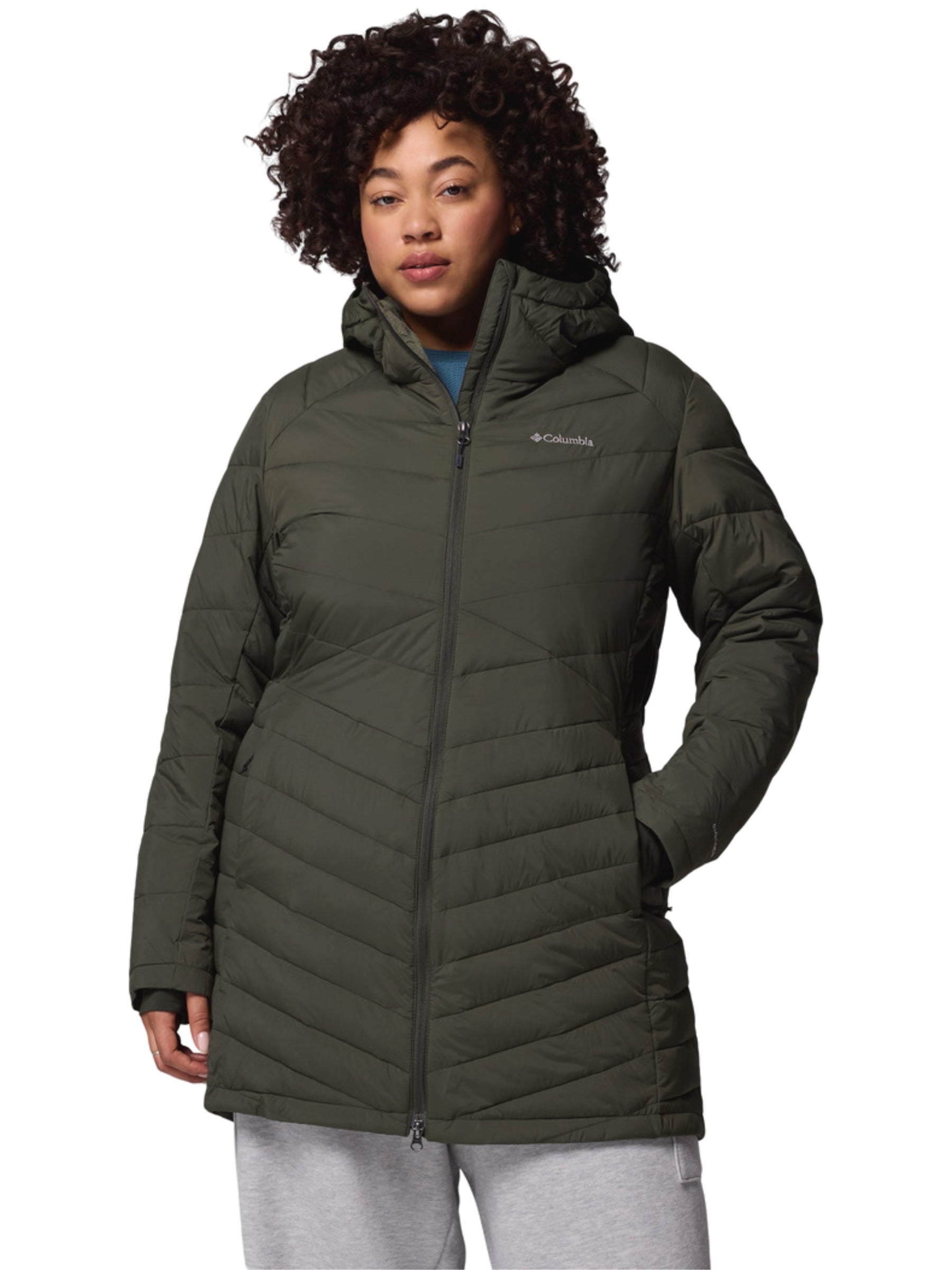 Manteau à Capuchon Joy Peak II Long Taille Plus - Greenscape