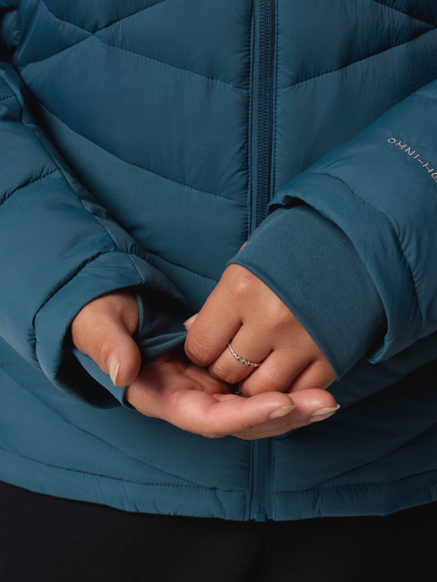 Joy Peak II Plus Size Hooded Coat - Everblue