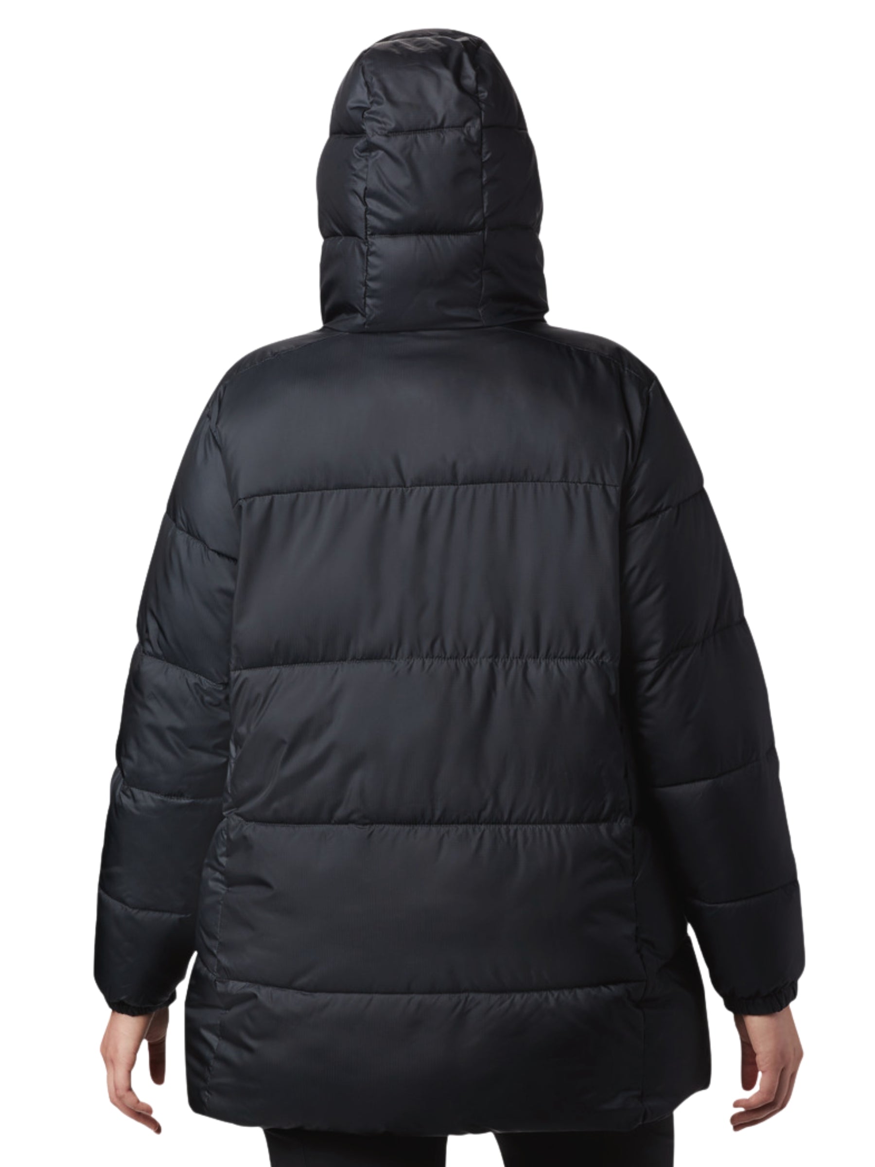 Manteau à Capuchon Mi-Long Puffect II Taille Plus - Noir