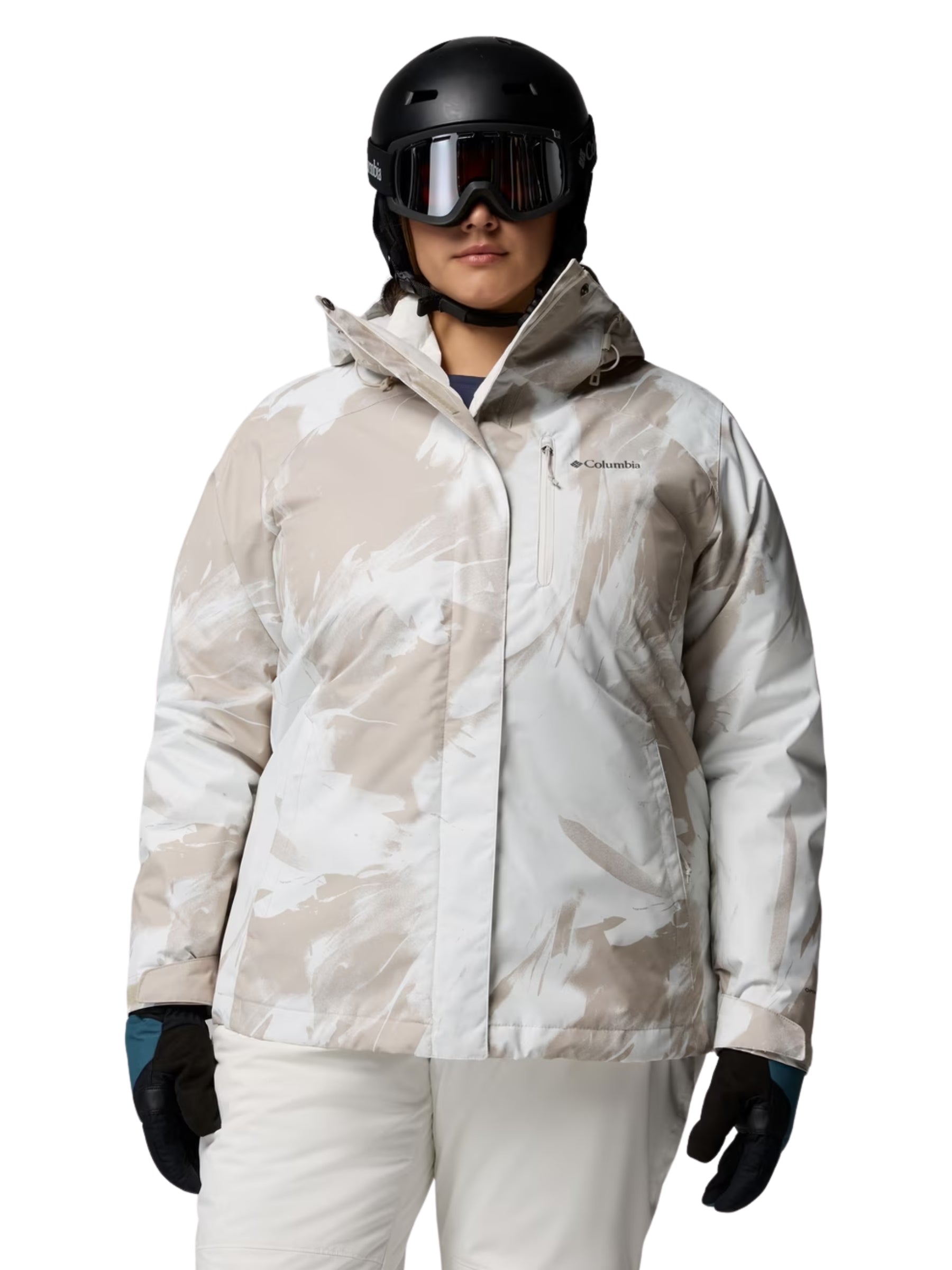 Whirlibird V Plus Size Interchangeable Print Coat - Dark Stone Snowflight