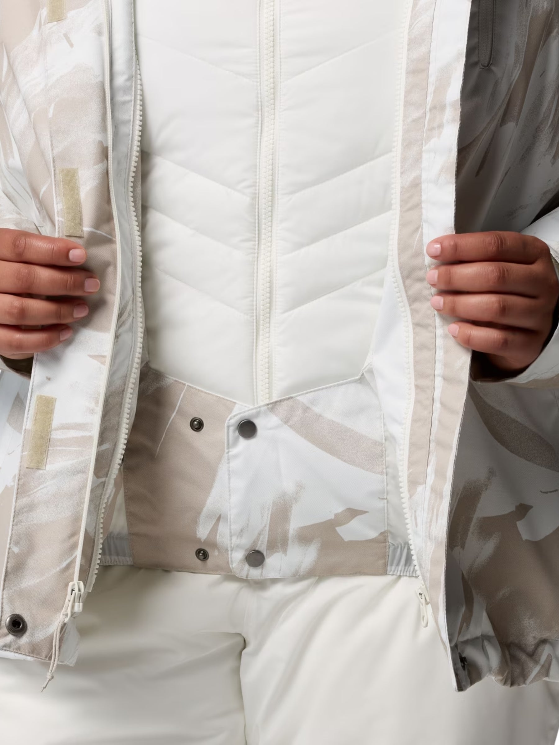 Manteau à Imprimé Interchangeable Whirlibird V Taille Plus - Dark Stone Snowflight