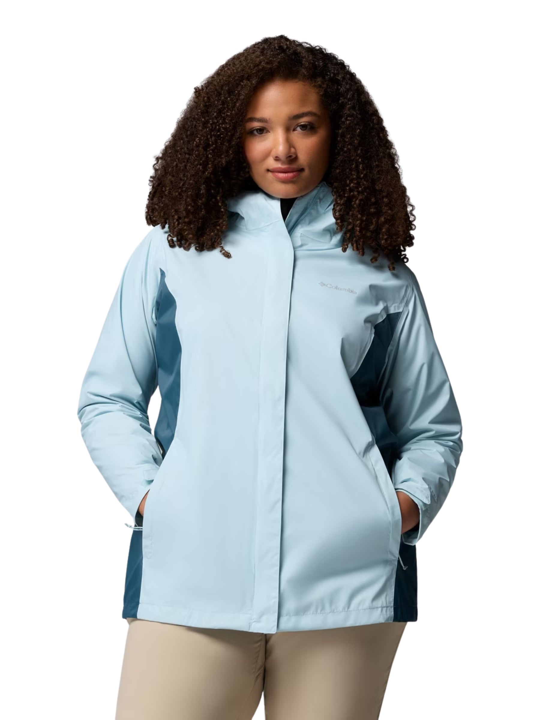 Arcadia II Plus Size Coat - Light Navy & Everblue