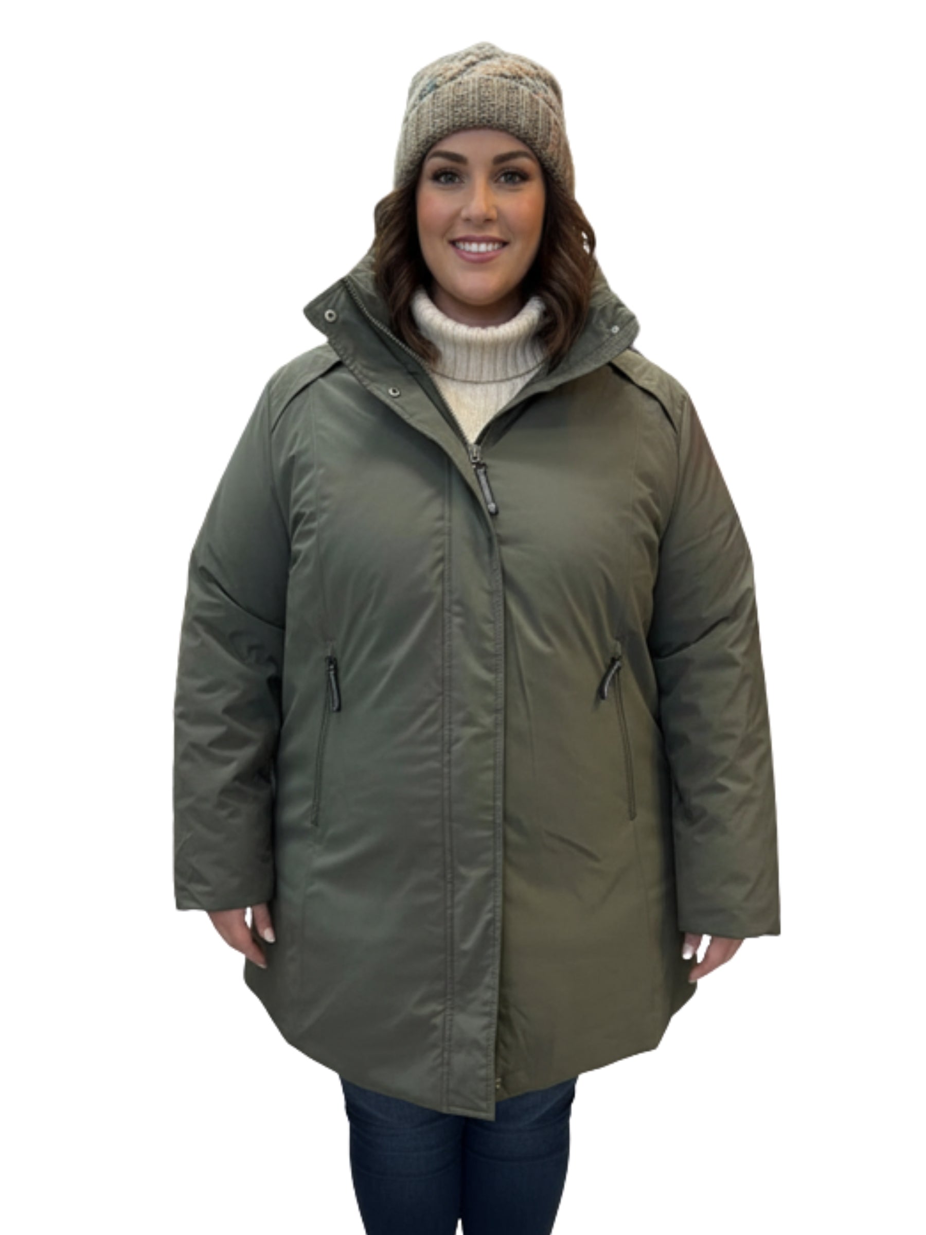 Manteau Mynthe Taille Plus - Olive