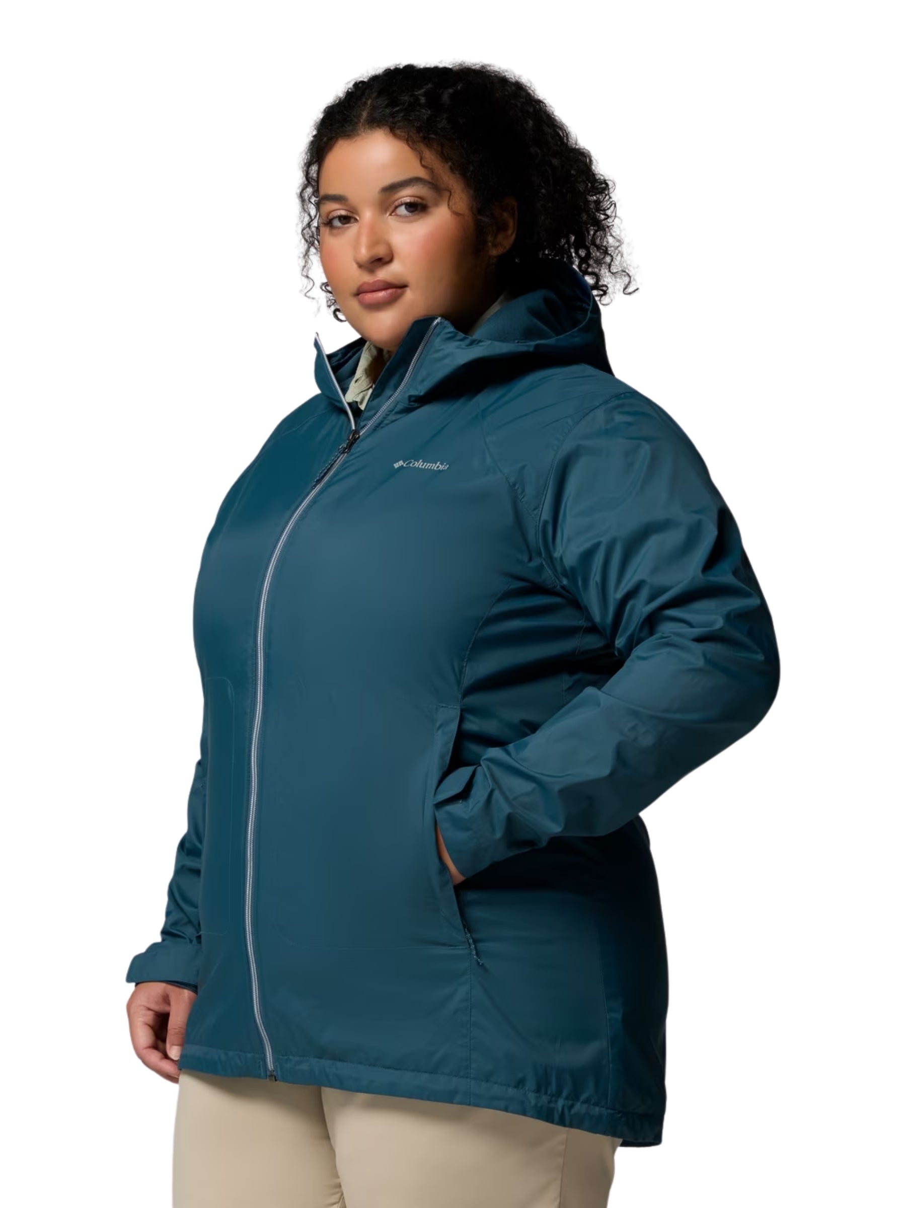 Switchback II Plus Size Lined Long Coat - Everblue