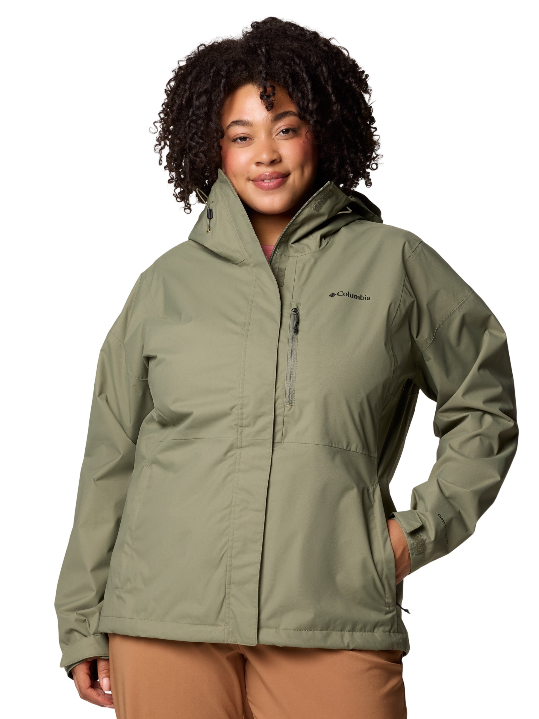 Hikebound II Plus Size Hooded Jacket - Stone Green
