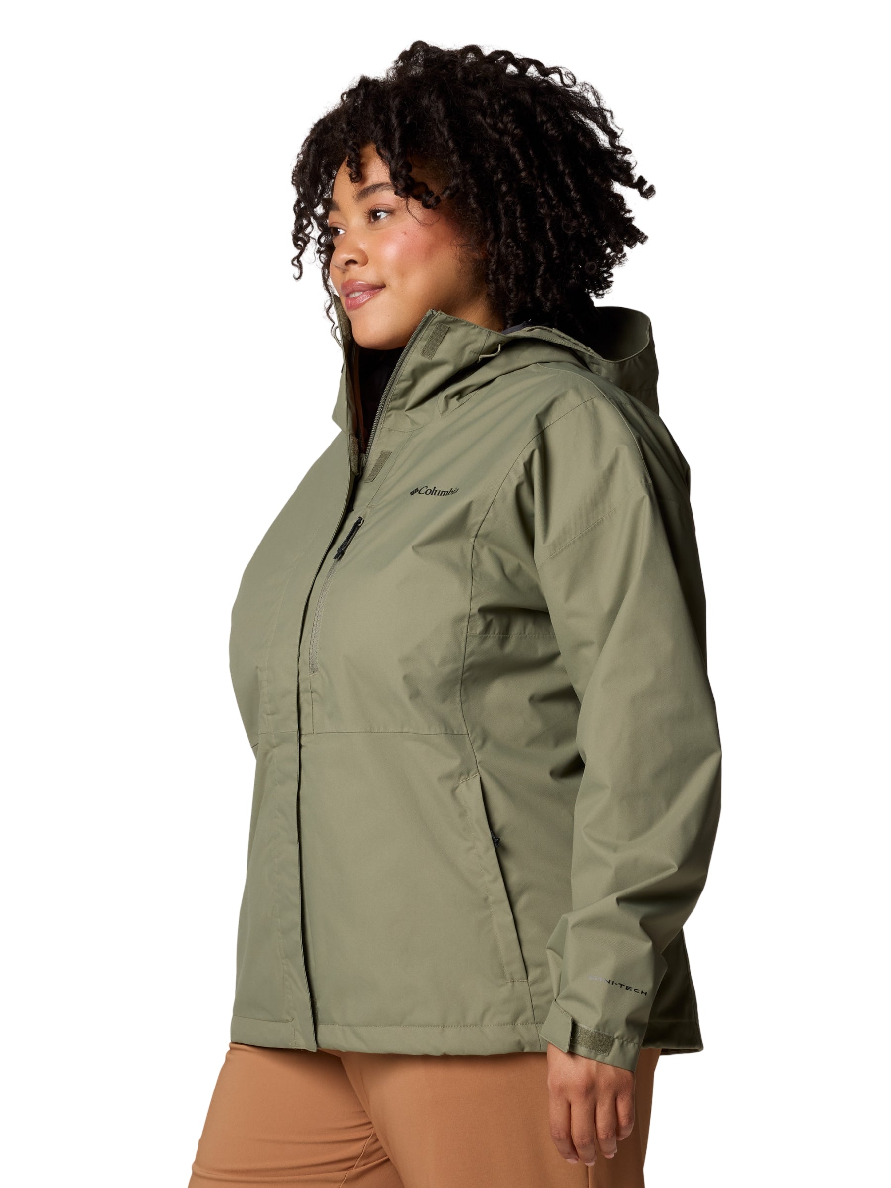 Hikebound II Plus Size Hooded Jacket - Stone Green