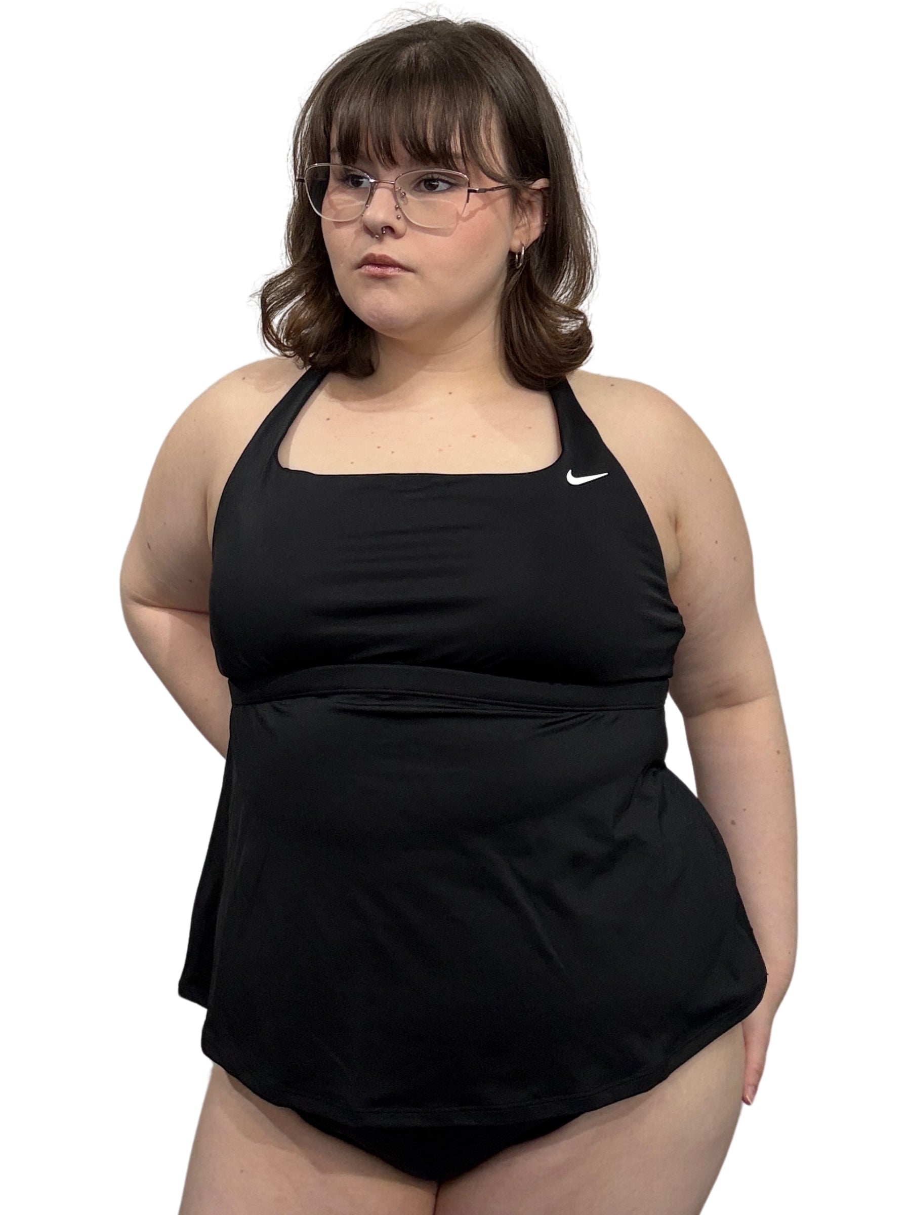 Plus Size Uni Tankini Black1