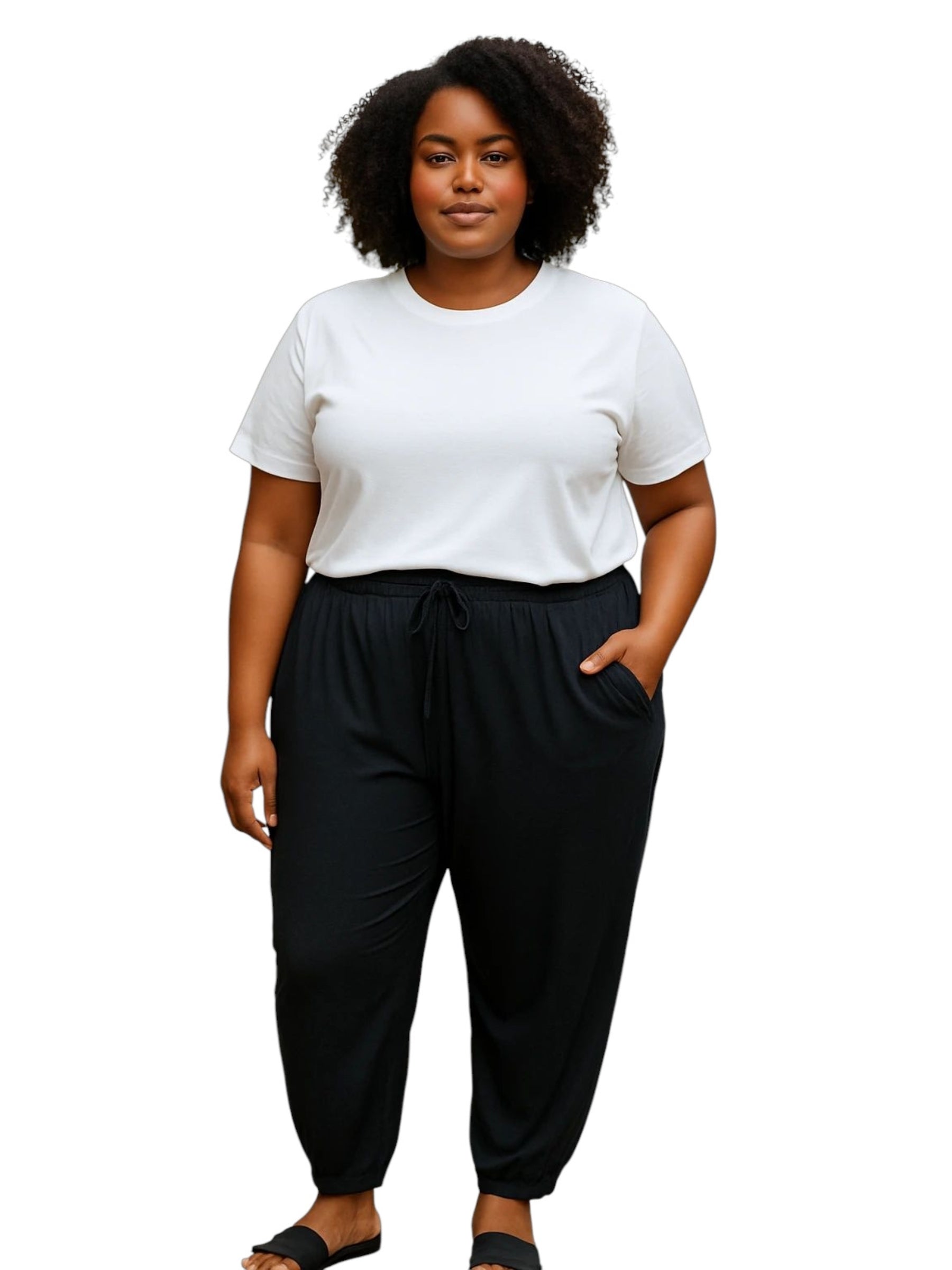 Pantalon de Yoga Taille Plus - Noir