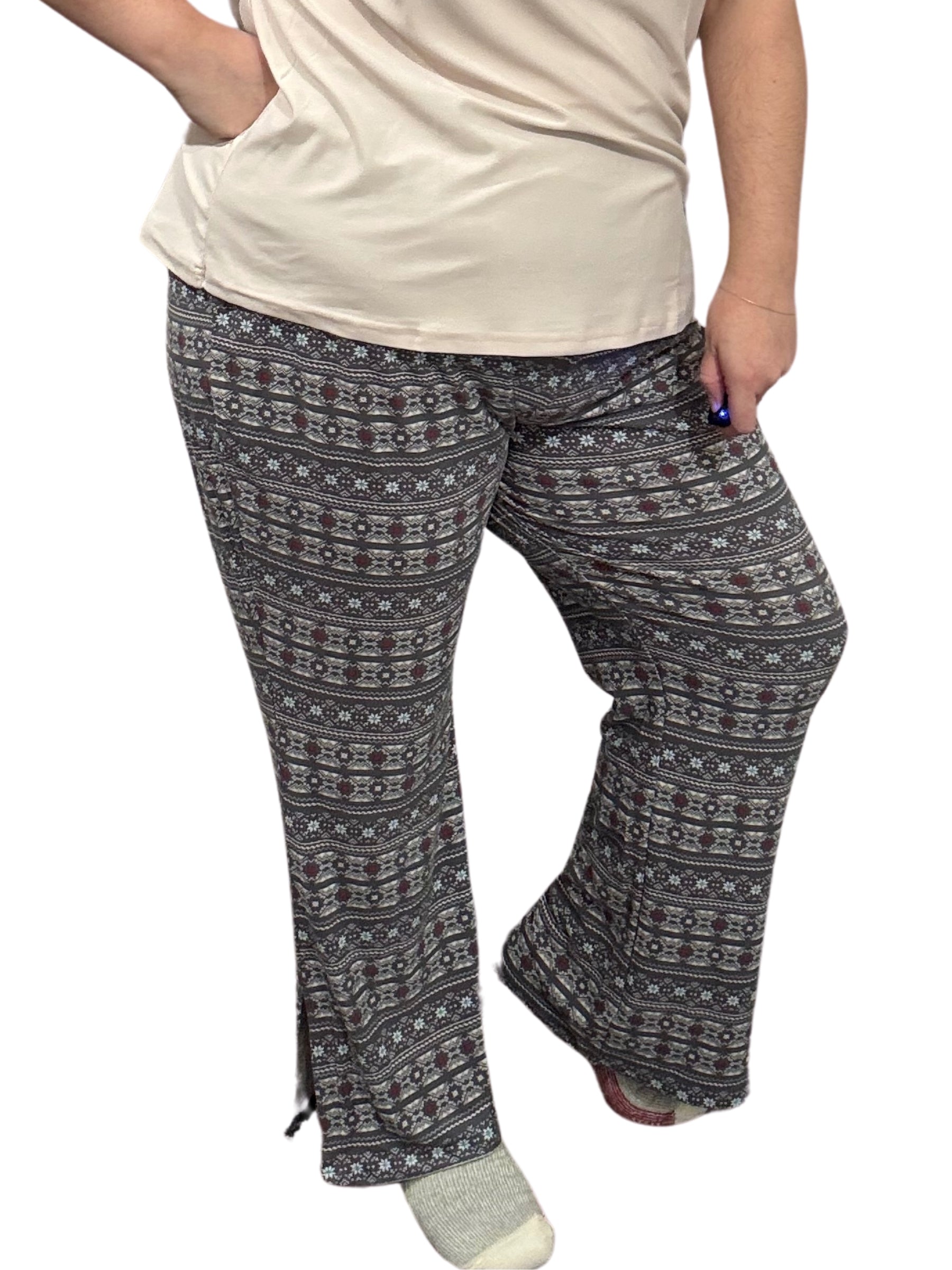 Pantalon Pyjama Taille Plus (Imprimé Charcoal) de Cool Girl