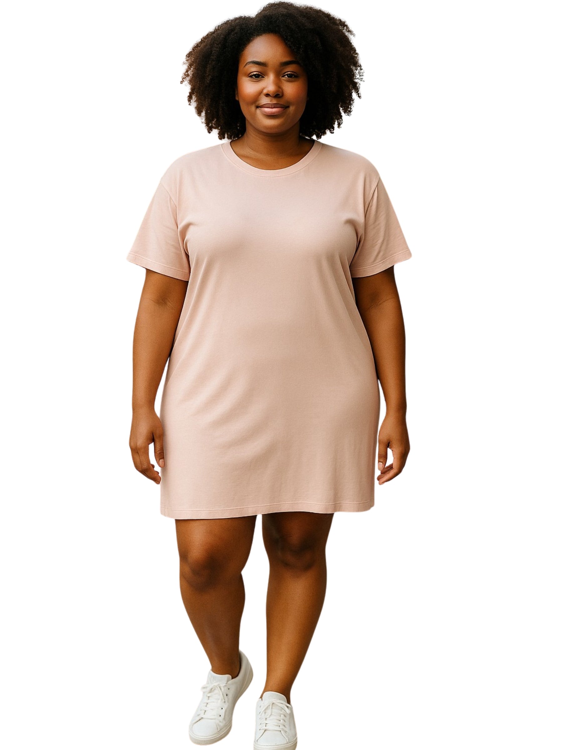 Robe T-shirt Taille Plus - Beige
