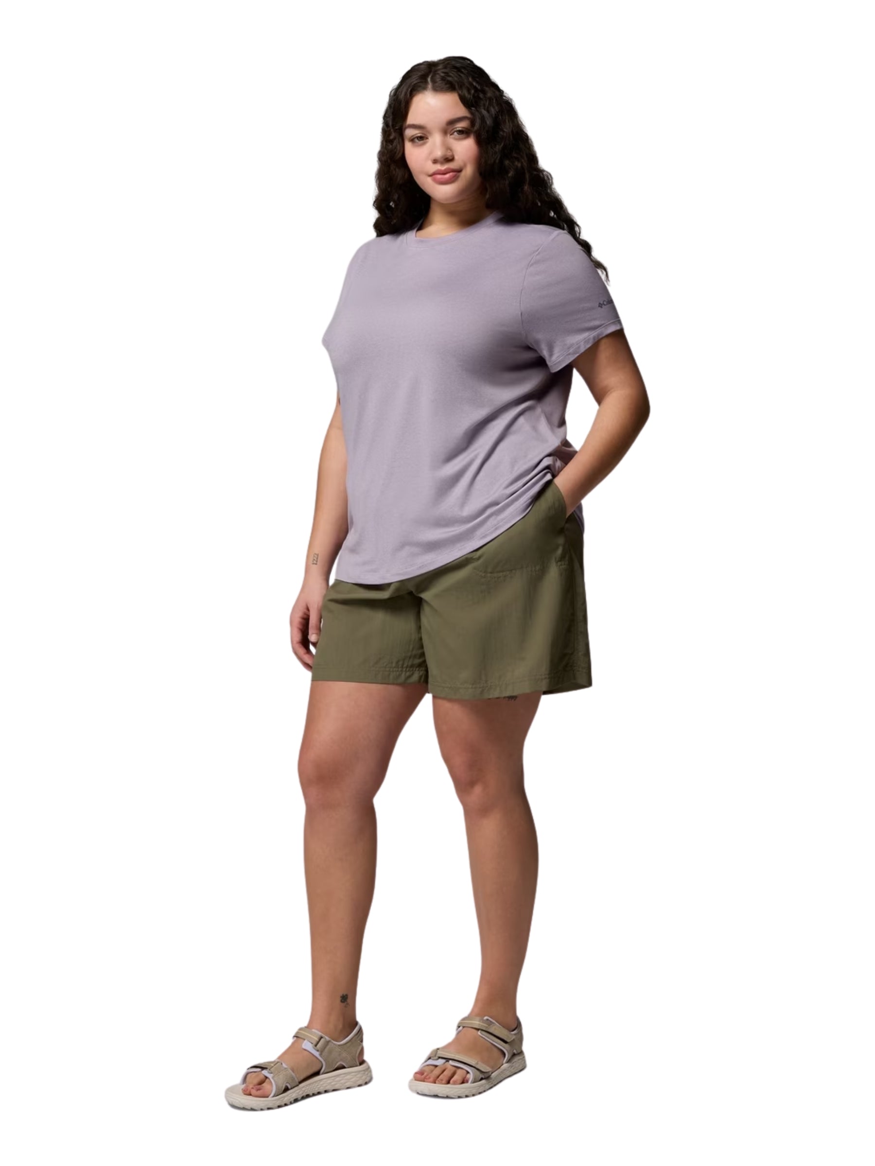T-shirt à Logo Manches Courtes Parsons Point Taille Plus - Lavender Pearl Heather